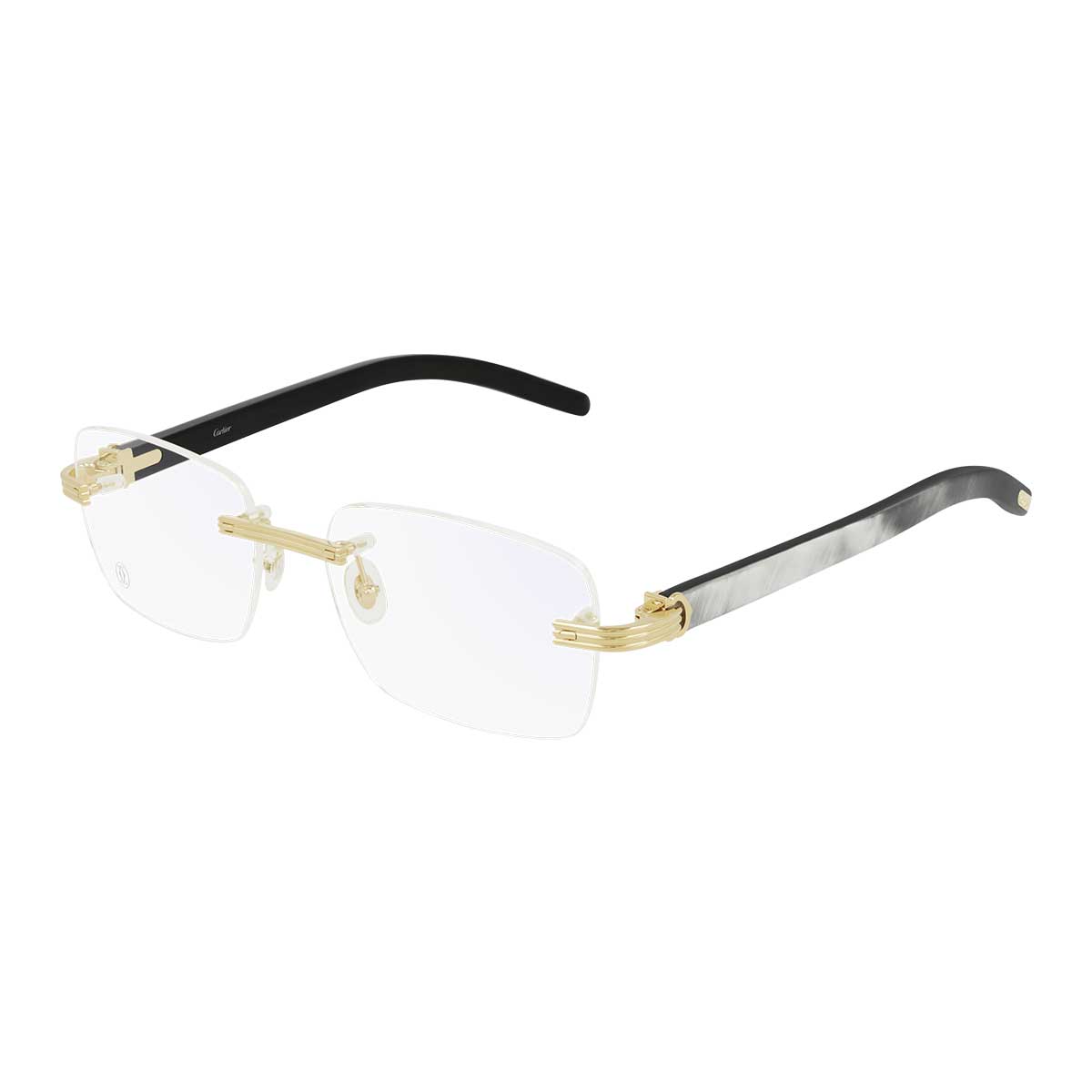 Cartier Occhiali da Vista CT0286O 003 OroBianco/Trasparente Uomo