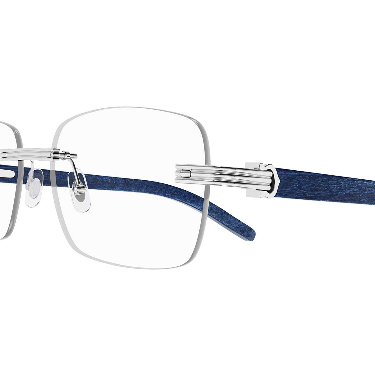 Cartier Occhiali da Vista CT0286O 005 ArgentoBlu/Trasparente Uomo