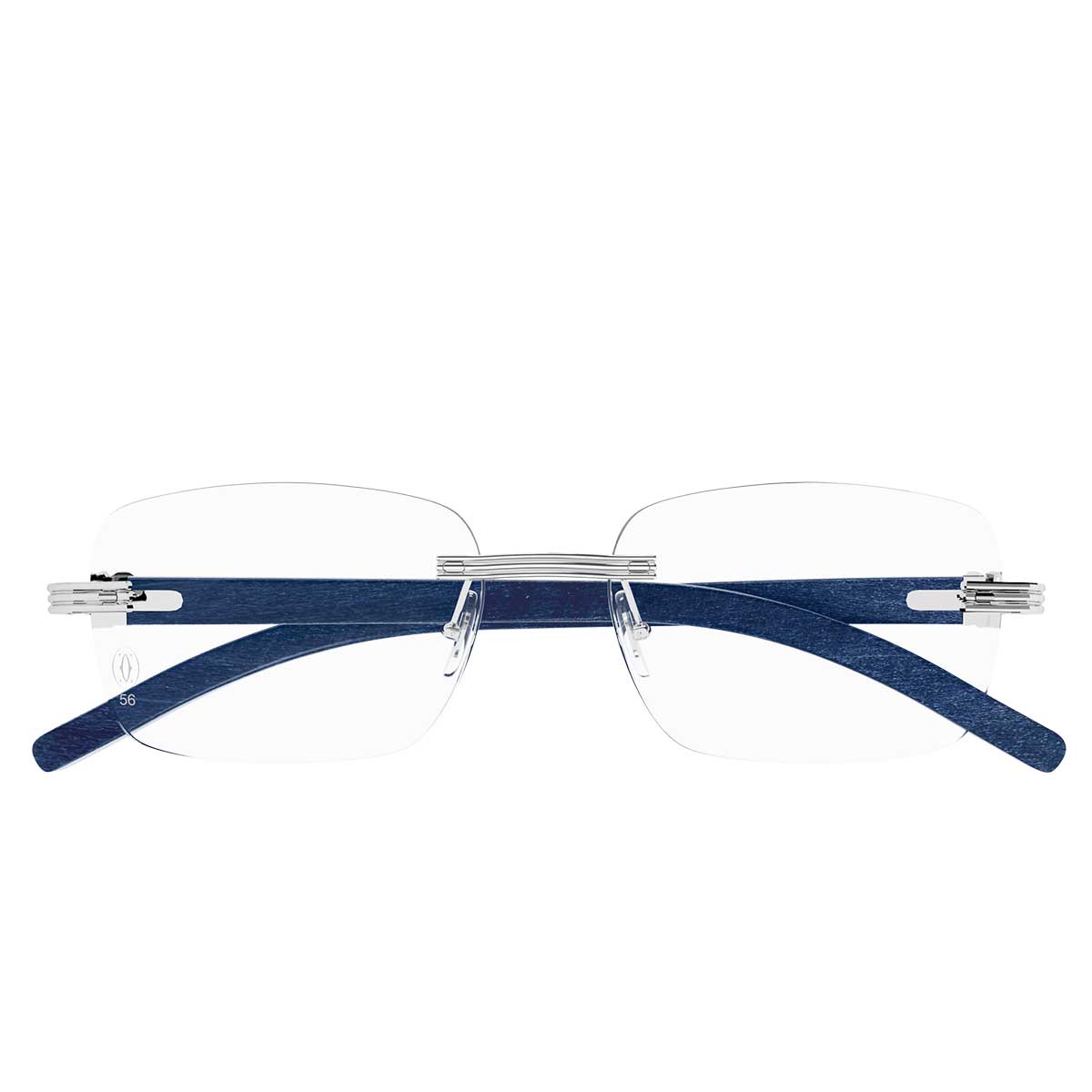 Cartier Occhiali da Vista CT0286O 005 ArgentoBlu/Trasparente Uomo