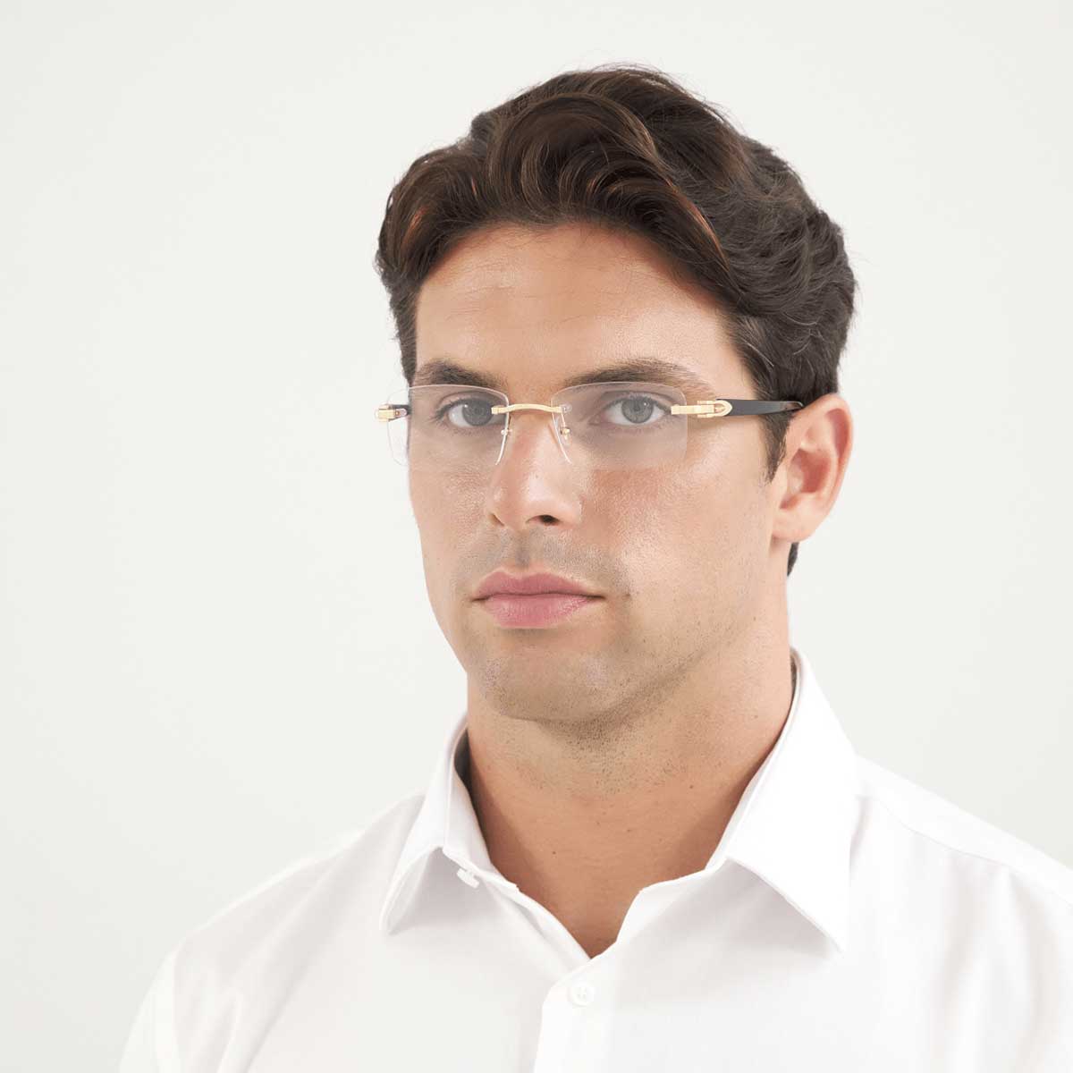 Cartier Occhiali da Vista CT0287O 001 OroNero/Trasparente Uomo