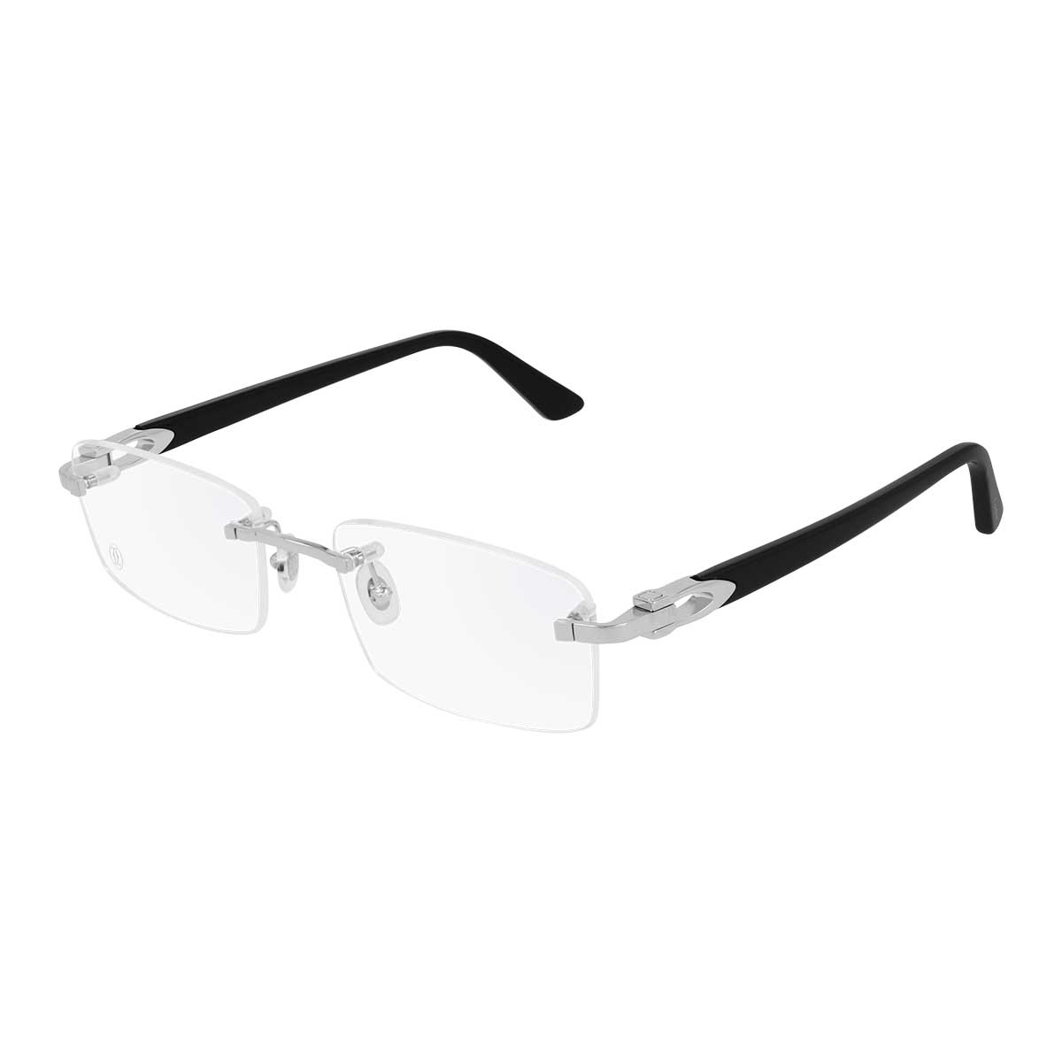 Cartier Occhiali da Vista CT0287O 004 ArgentoBlu/Trasparente Uomo