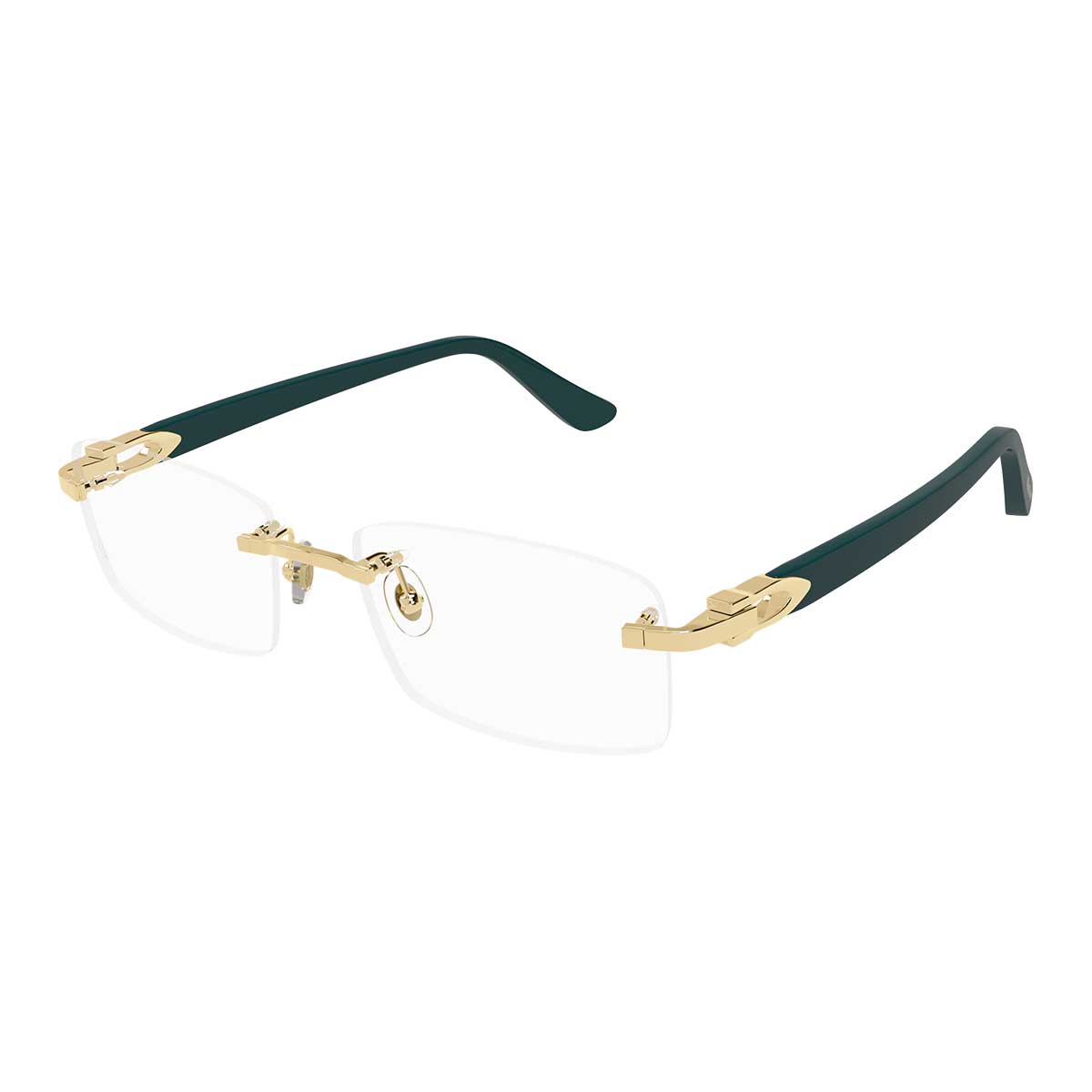 Cartier Occhiali da Vista CT0287O 009 OroVerde/Trasparente Uomo