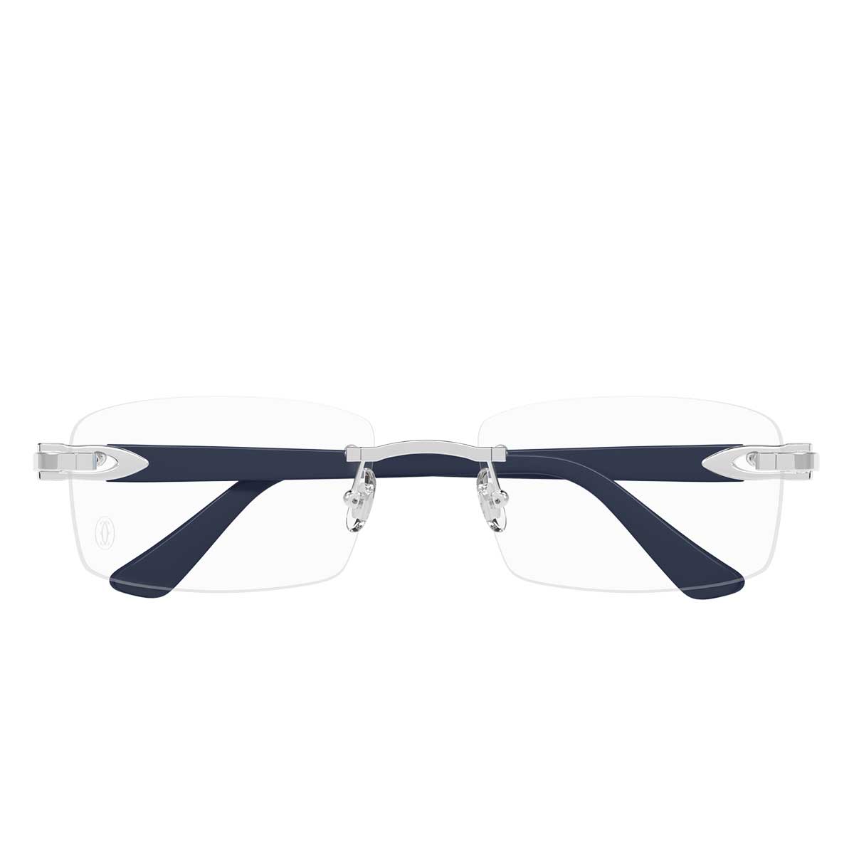 Cartier Occhiali da Vista CT0287O 010 ArgentoBlu/Trasparente Uomo