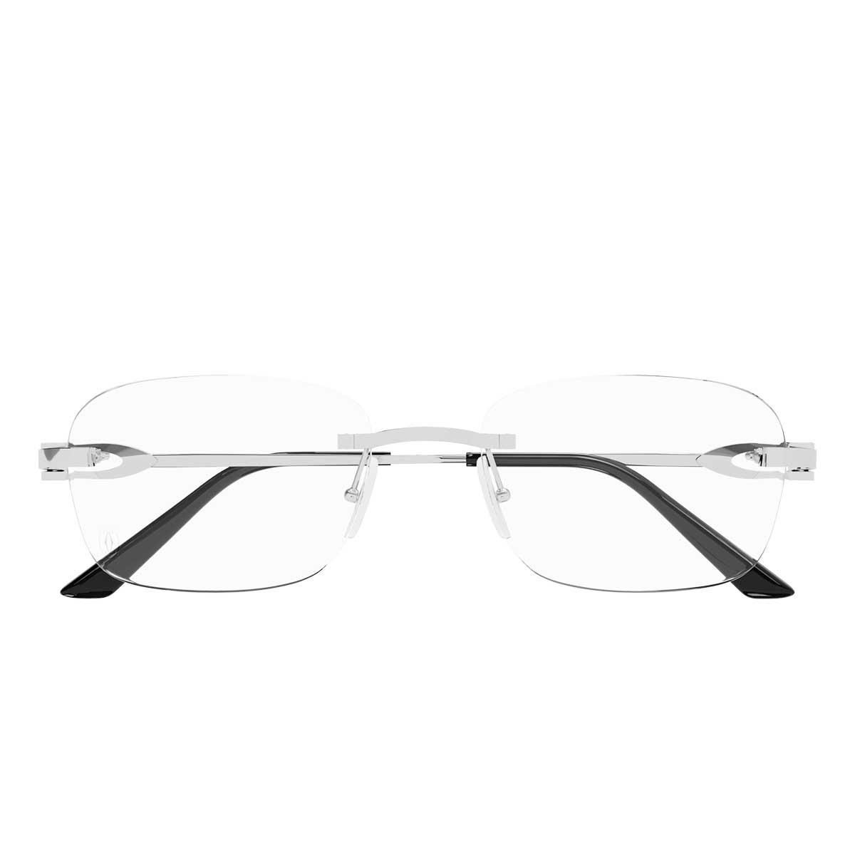 Cartier Occhiali da Vista CT0290O 004 Argento/Trasparente Uomo