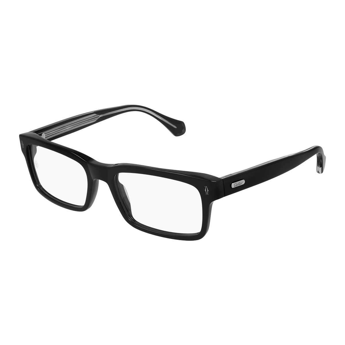 Cartier Occhiali da Vista CT0291O 001 Nero/Trasparente Uomo