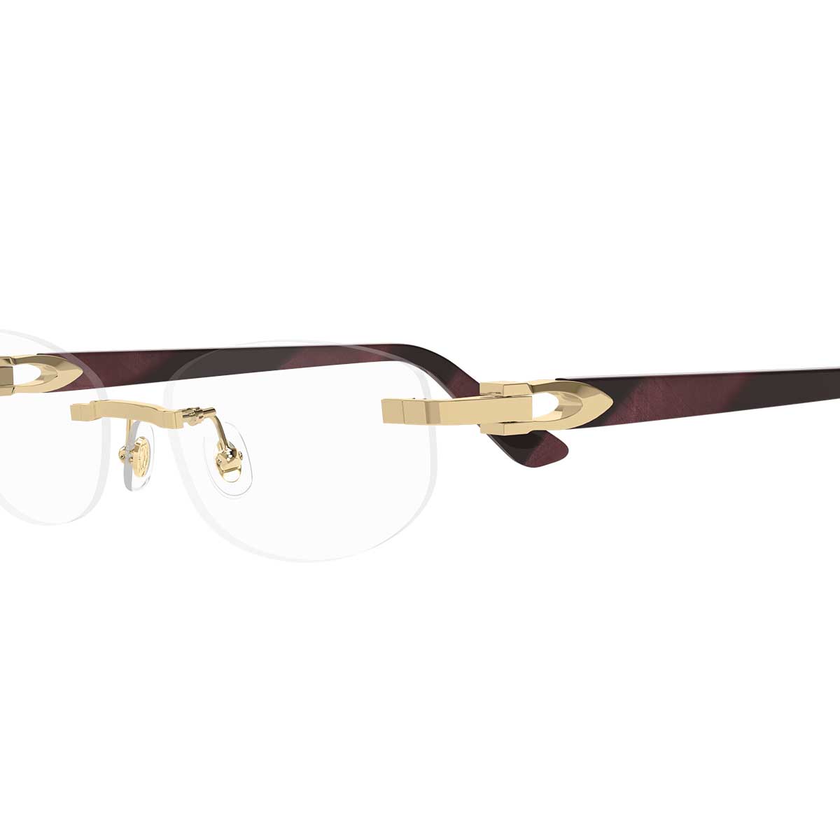 Cartier Occhiali da Vista CT0318O 006 OroBurgundy/Trasparente Donna 3