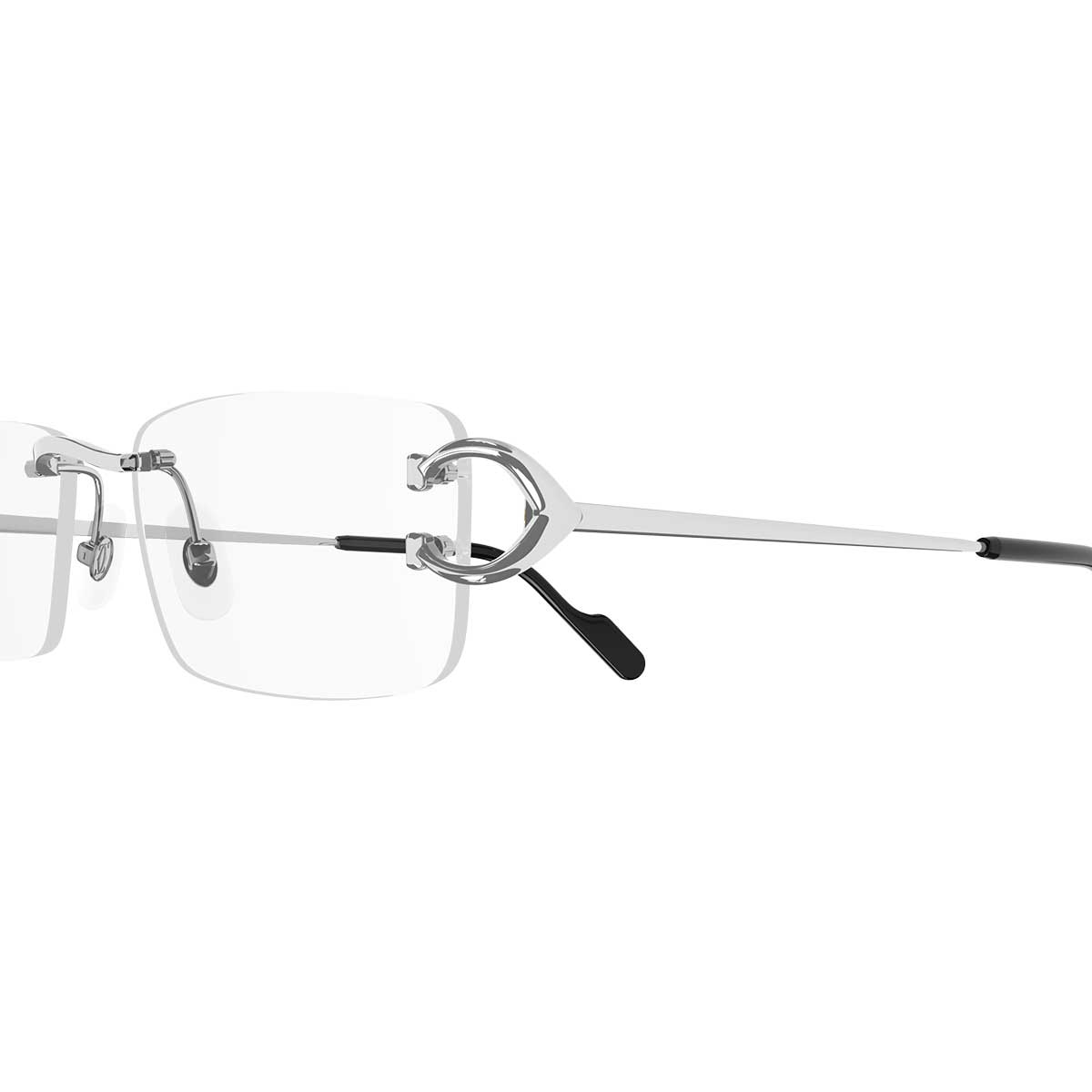Cartier Occhiali da Vista CT0344O 004 Argento/Trasparente Uomo
