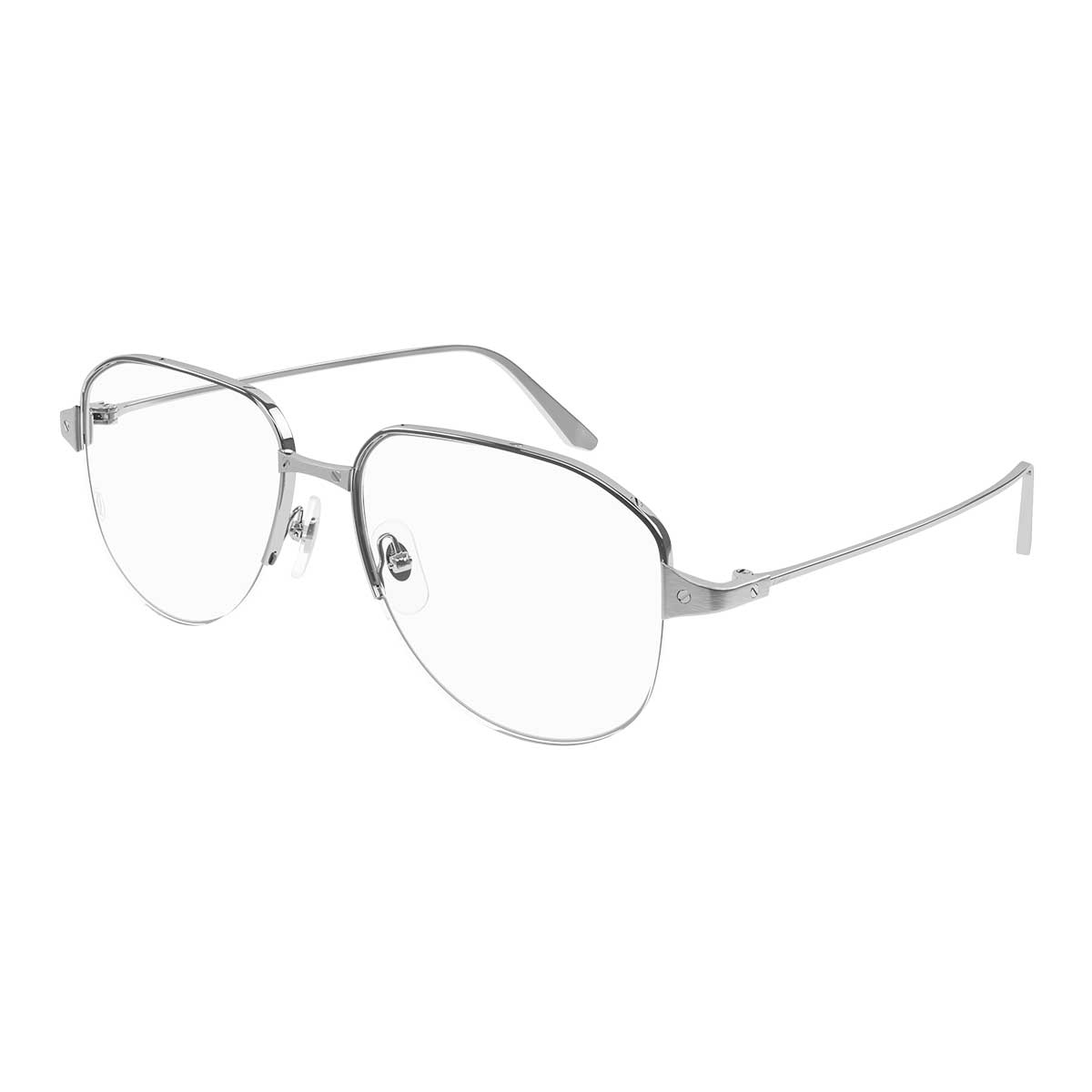 Cartier Occhiali da Vista CT0352O 002 Argento/Trasparente Uomo