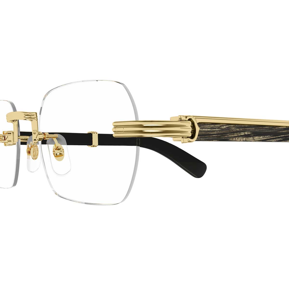 Cartier Occhiali da Vista CT0377O 001 OroNero/Trasparente Uomo