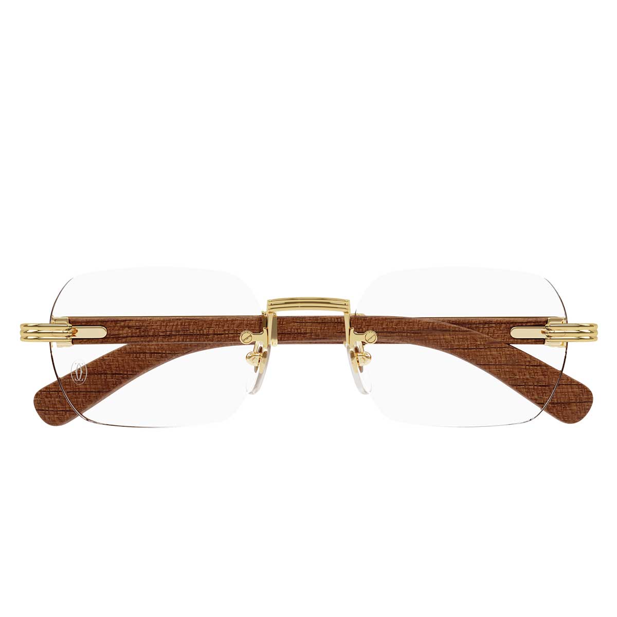 Cartier Occhiali da Vista CT0377O 002 OroMarrone/Trasparente Uomo