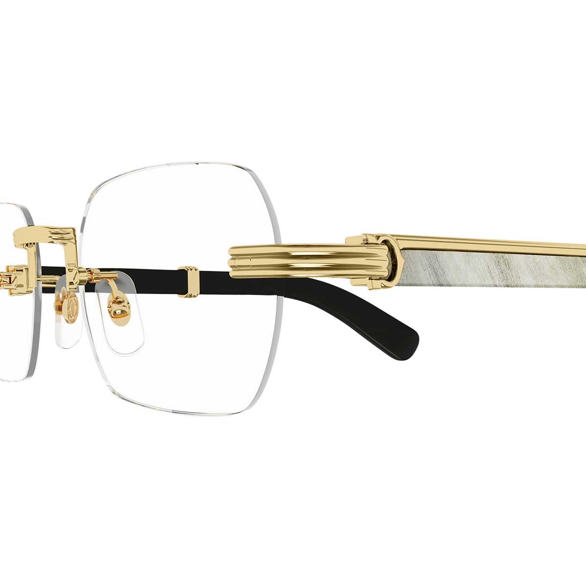 Cartier Occhiali da Vista CT0377O 003 OroBianco/Trasparente Uomo