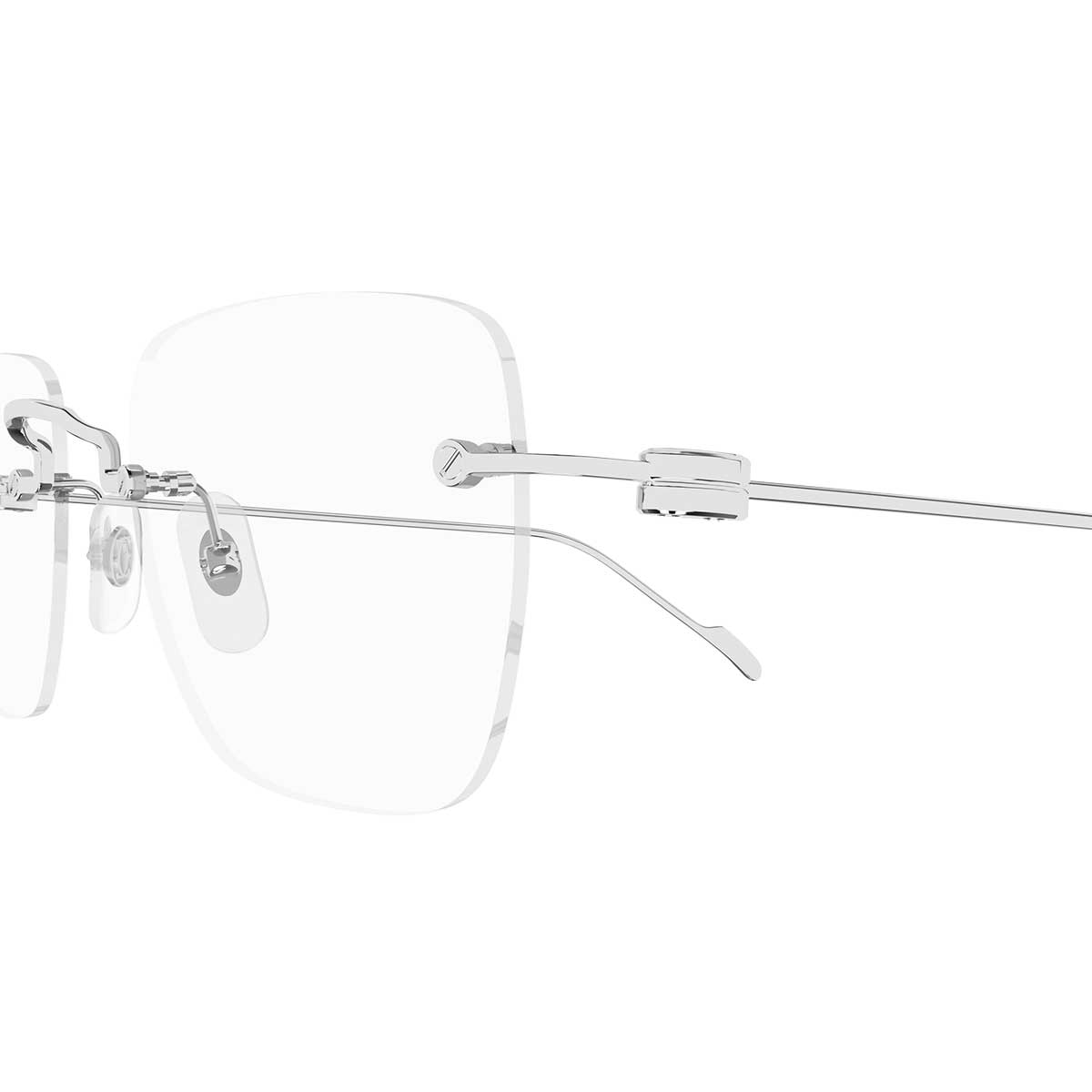 Cartier Occhiali da Vista CT0379O 003 Argento/Trasparente Uomo