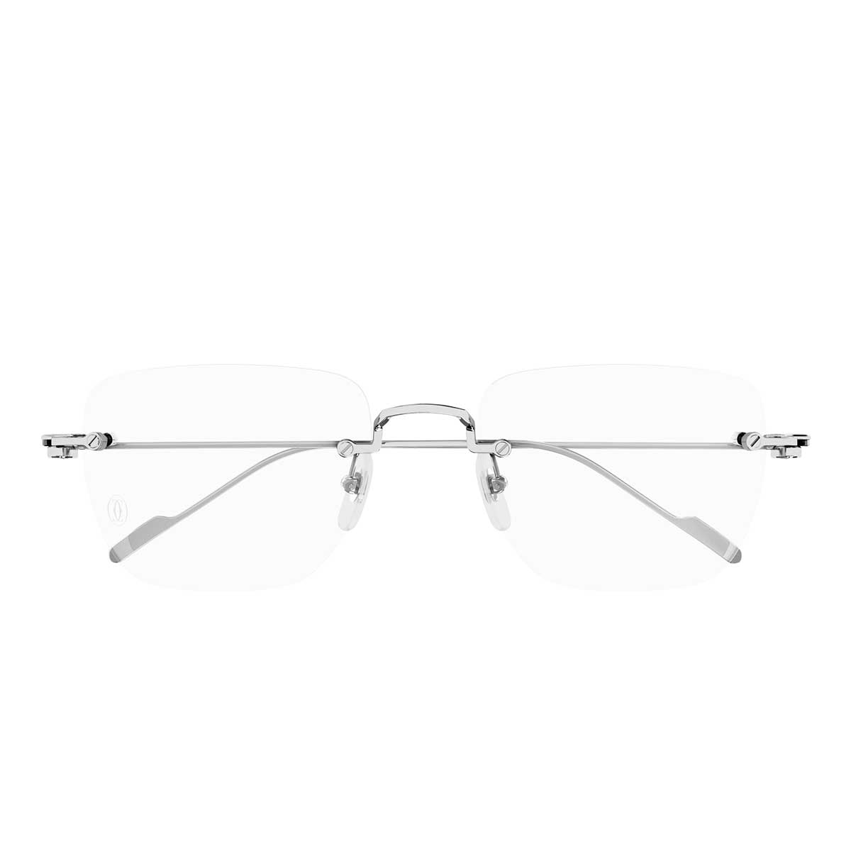 Cartier Occhiali da Vista CT0379O 003 Argento/Trasparente Uomo