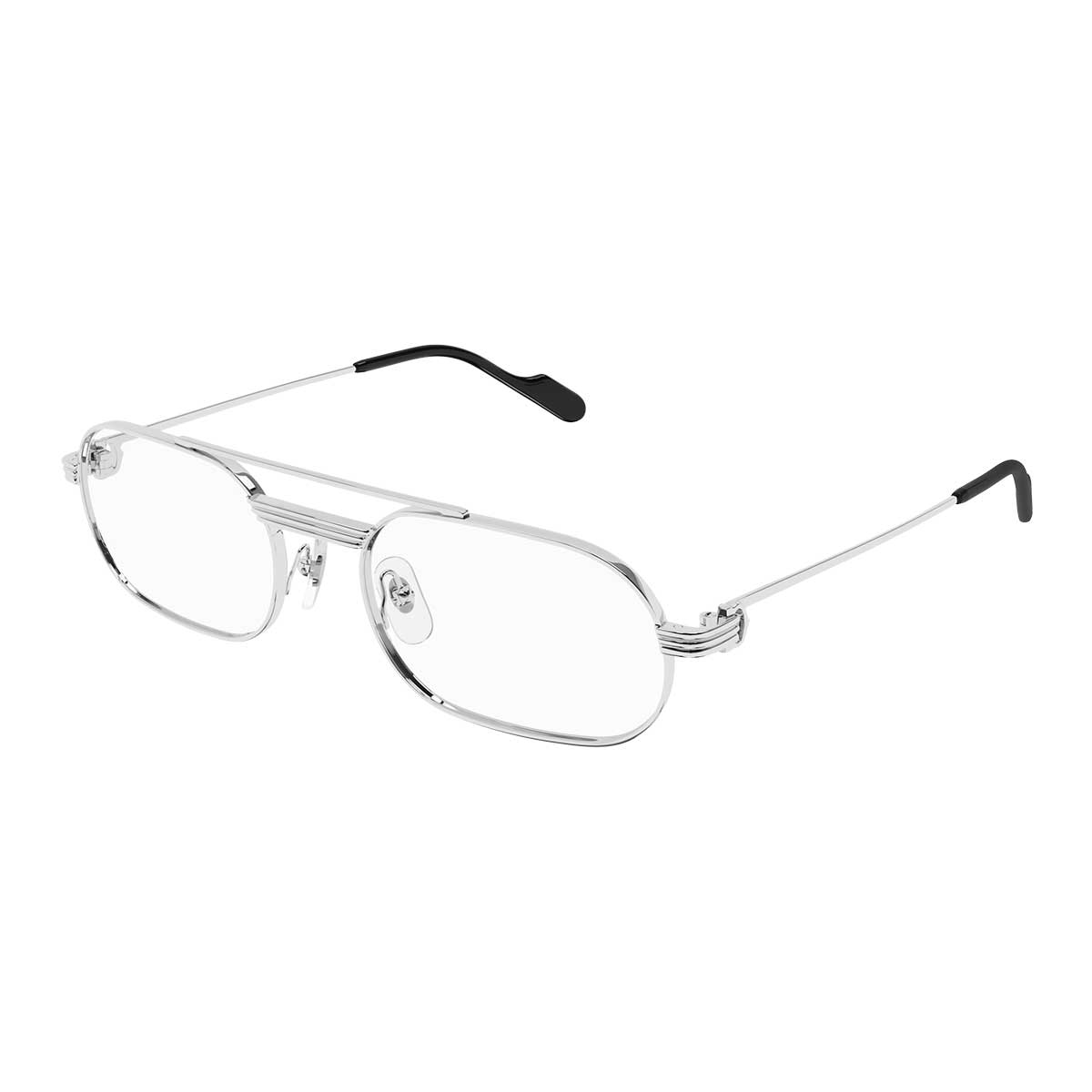 Cartier Occhiali da Vista CT0410O 002 Argento/Trasparente Uomo