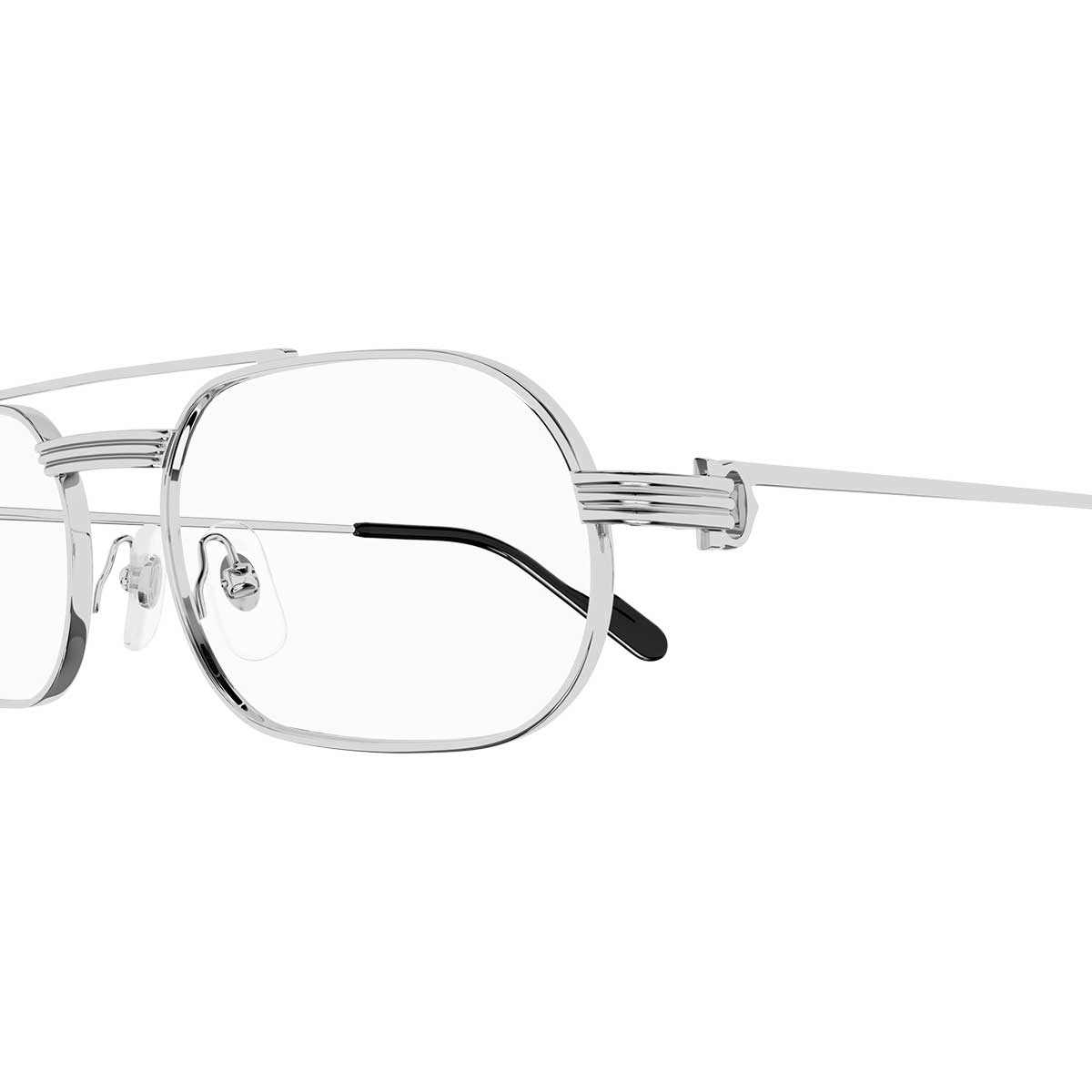 Cartier Occhiali da Vista CT0410O 002 Argento/Trasparente Uomo