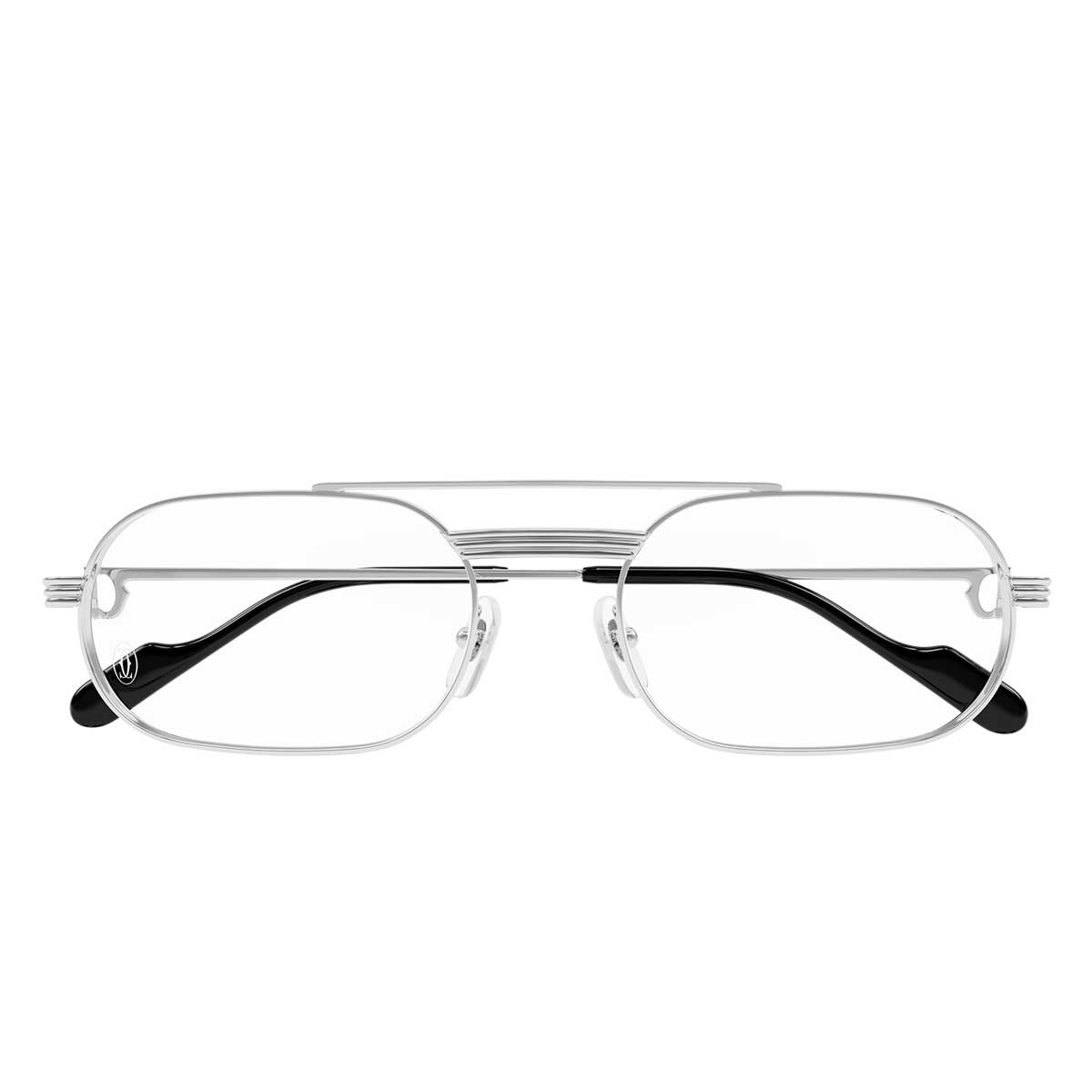 Cartier Occhiali da Vista CT0410O 002 Argento/Trasparente Uomo