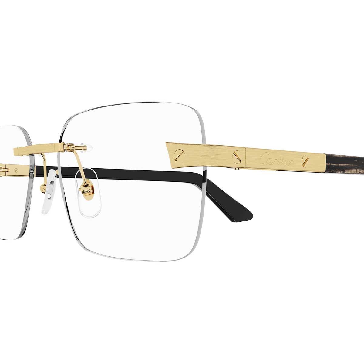 Cartier Occhiali da Vista CT0411O 001 OroNero/Trasparente Uomo