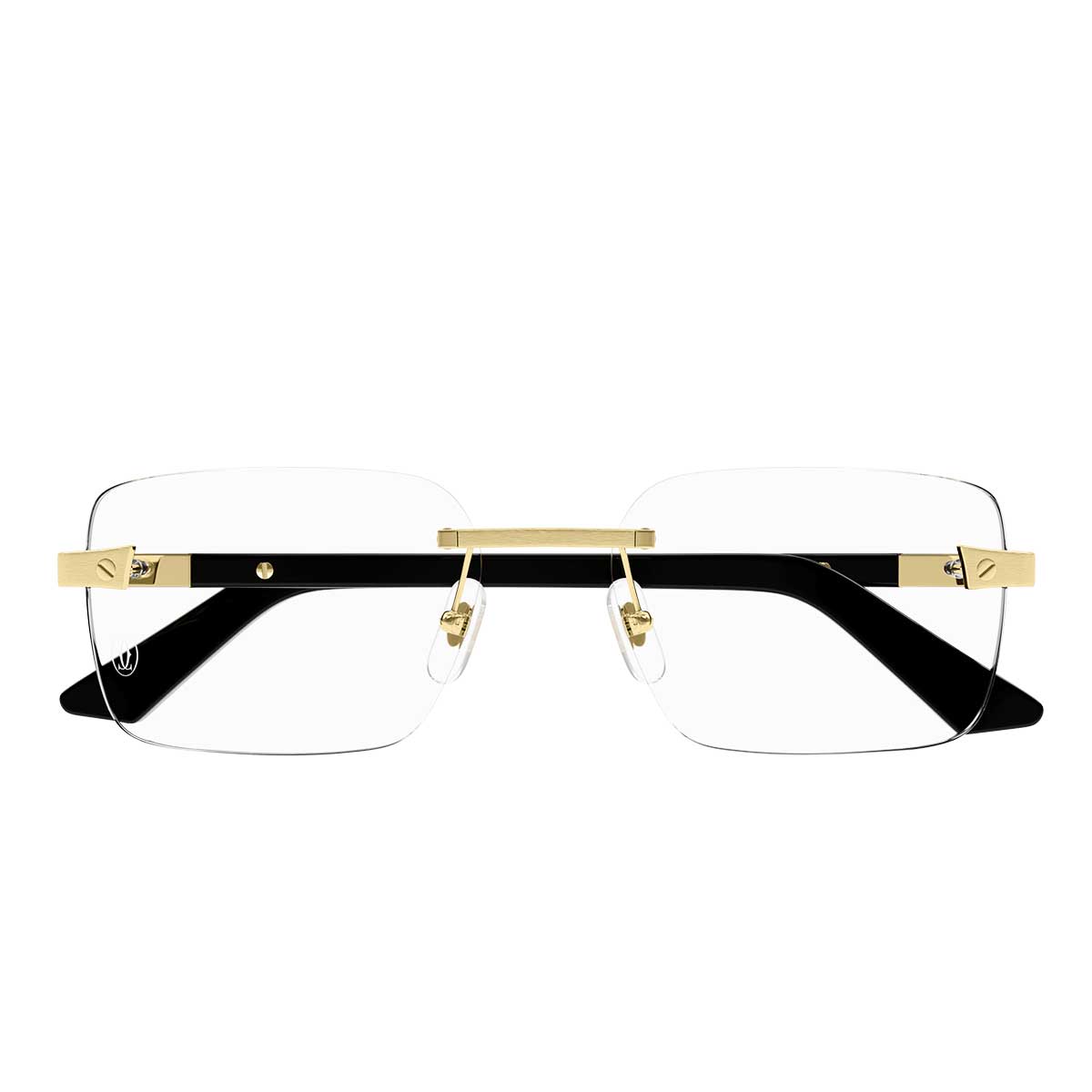 Cartier Occhiali da Vista CT0411O 003 OroBianco/Trasparente Uomo