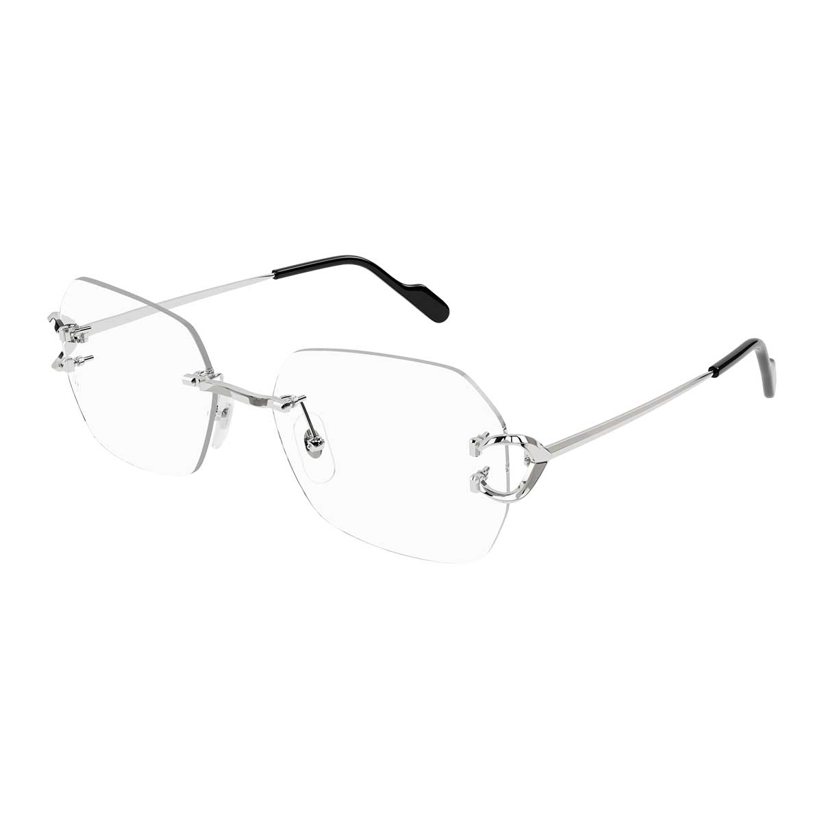 Cartier Occhiali da Vista CT0416O 002 Argento/Trasparente Unisex