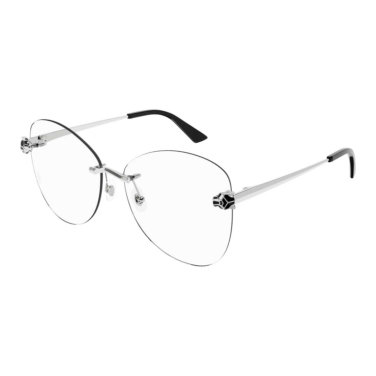 Cartier Occhiali da Vista CT0418O 002 Argento/Trasparente Donna