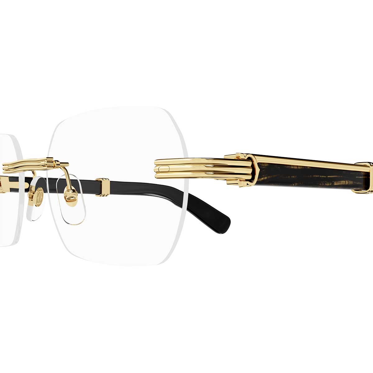 Cartier Occhiali da Vista CT0423O 001 OroNero/Trasparente Uomo