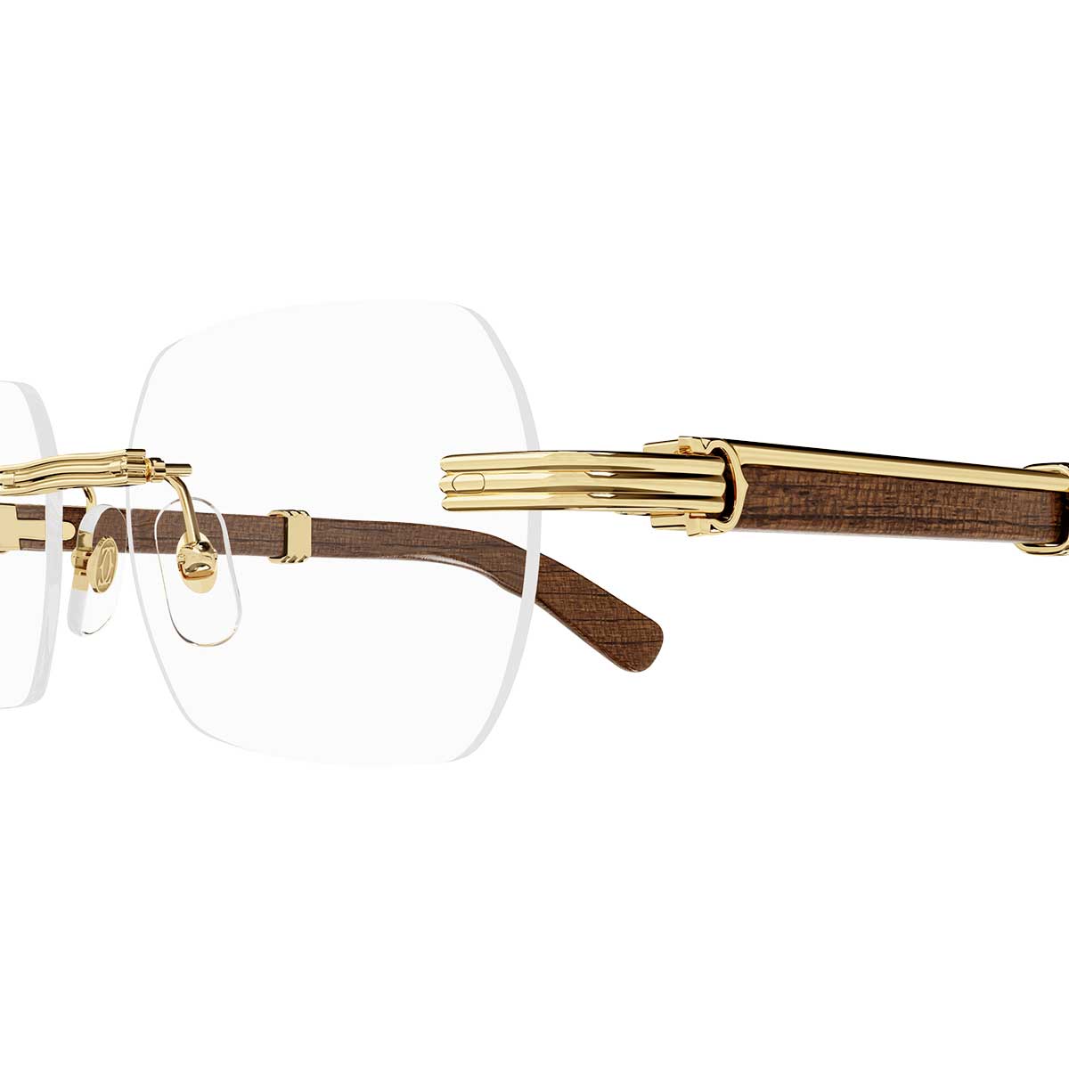 Cartier Occhiali da Vista CT0423O 002 OroMarrone/Trasparente Uomo