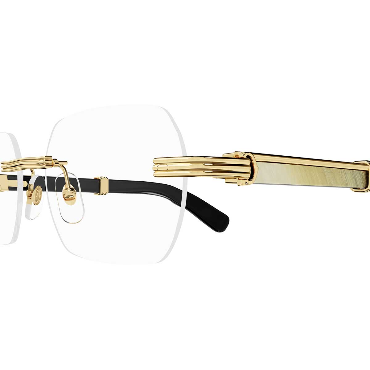 Cartier Occhiali da Vista CT0423O 003 OroBianco/Trasparente Uomo