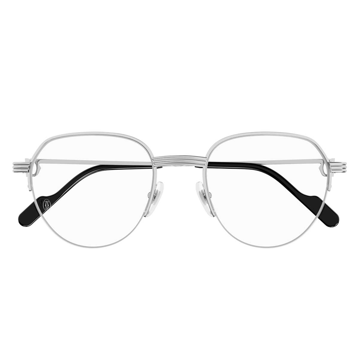 Cartier Occhiali da Vista CT0446O 002 Argento/Trasparente Uomo