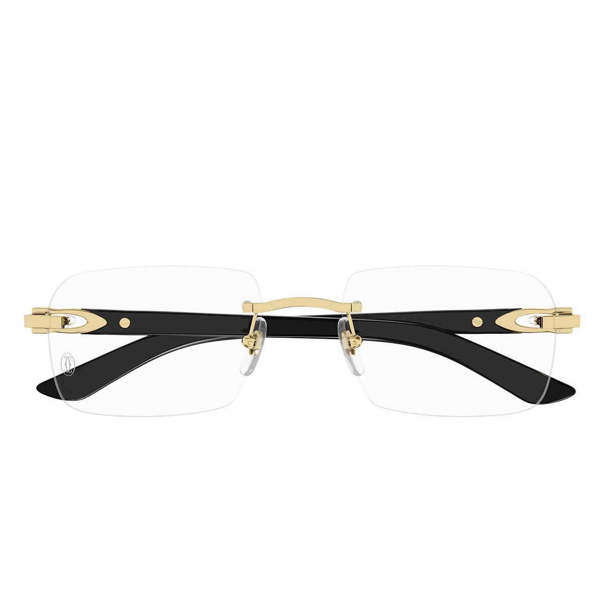 Cartier Occhiali da Vista CT0453O 001 OroNero/Trasparente Uomo