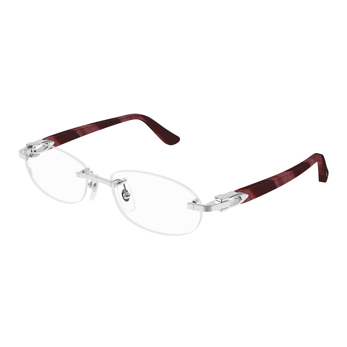 Cartier Occhiali da Vista CT0455OJ 001 ArgentoBurgundy/Trasparente Donna 2
