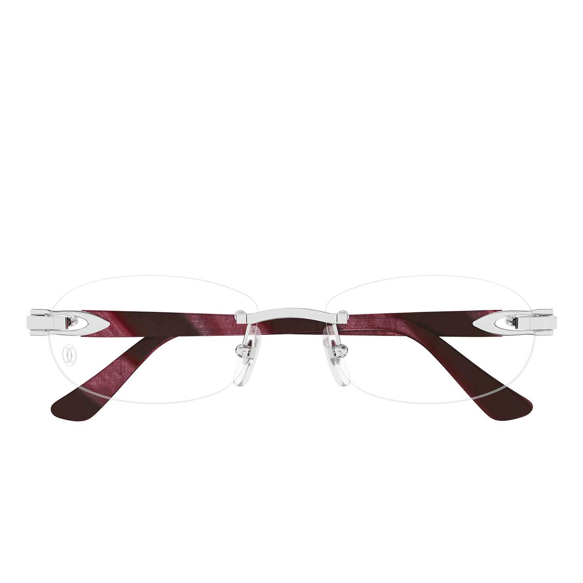Cartier Occhiali da Vista CT0455OJ 001 ArgentoBurgundy/Trasparente Donna