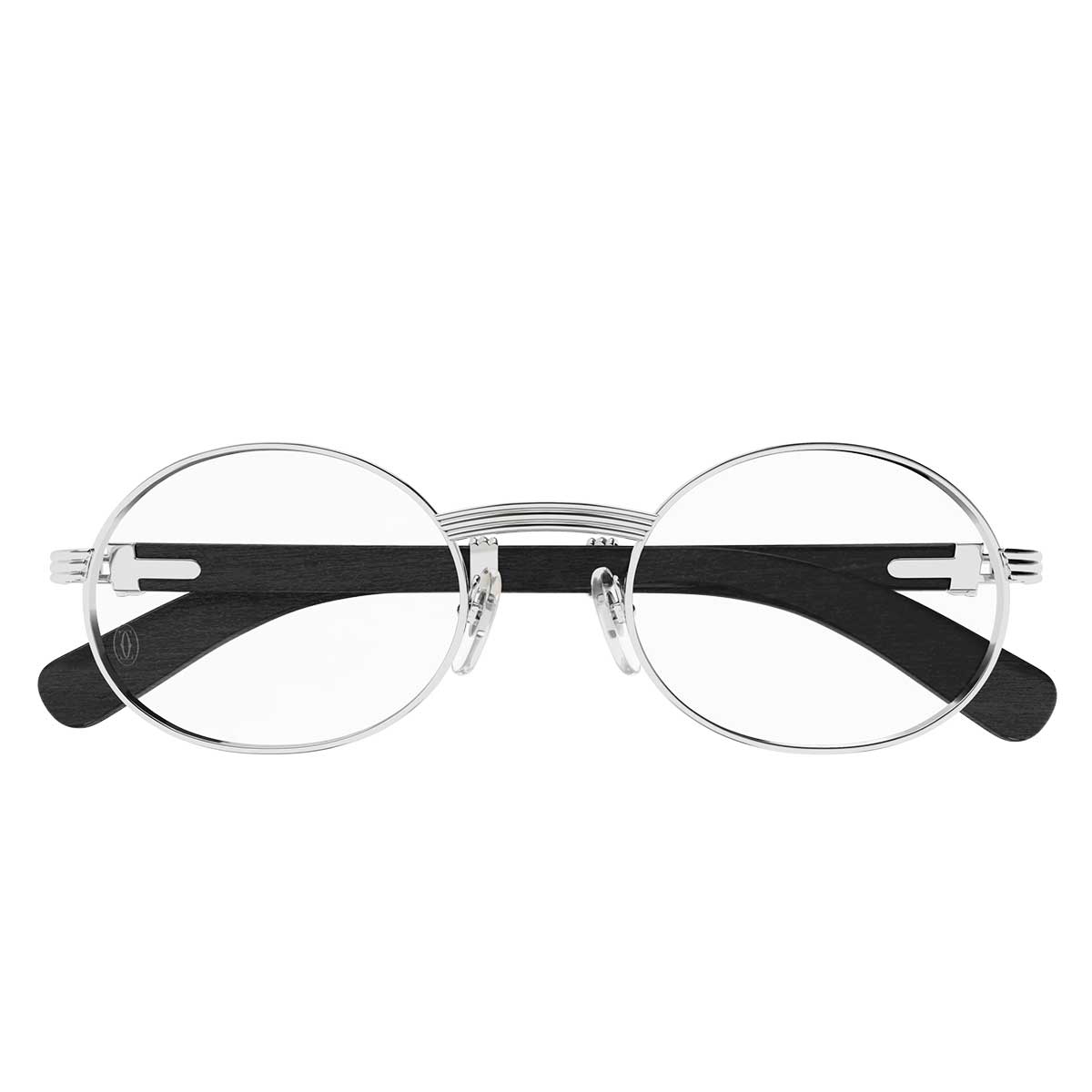 Cartier Occhiali da Vista CT0464O 005 ArgentoNero/Trasparente Uomo