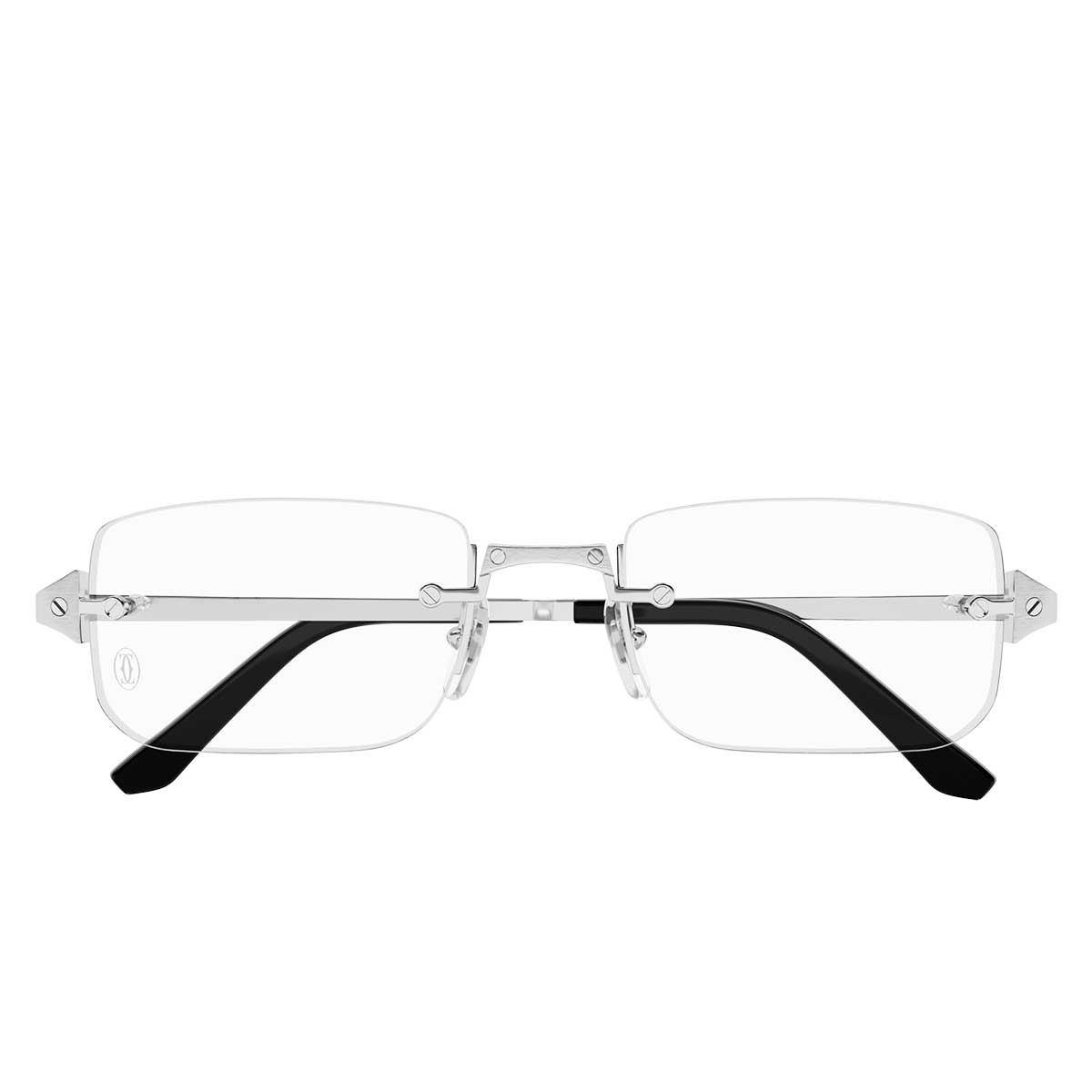 Cartier Occhiali da Vista CT0479O 002 Argento/Trasparente Uomo