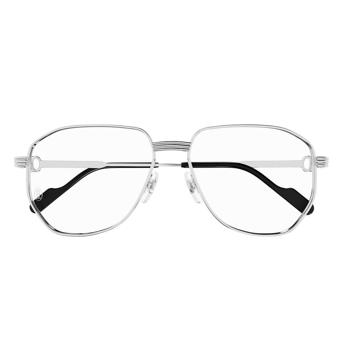 Cartier Occhiali da Vista CT0484O 002 Argento/Trasparente Uomo
