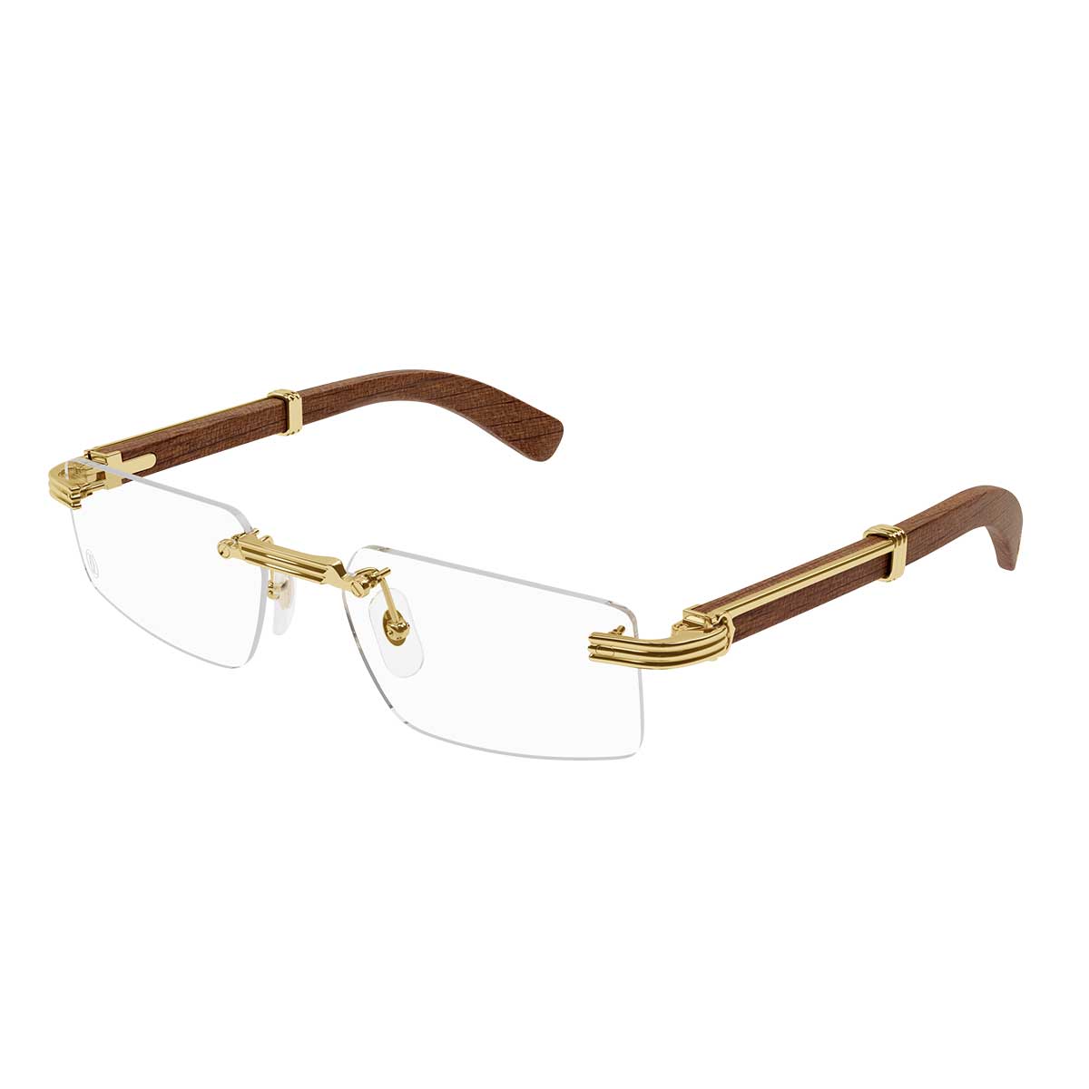Cartier Occhiali da Vista CT0485O 002 OroMarrone/Trasparente Uomo