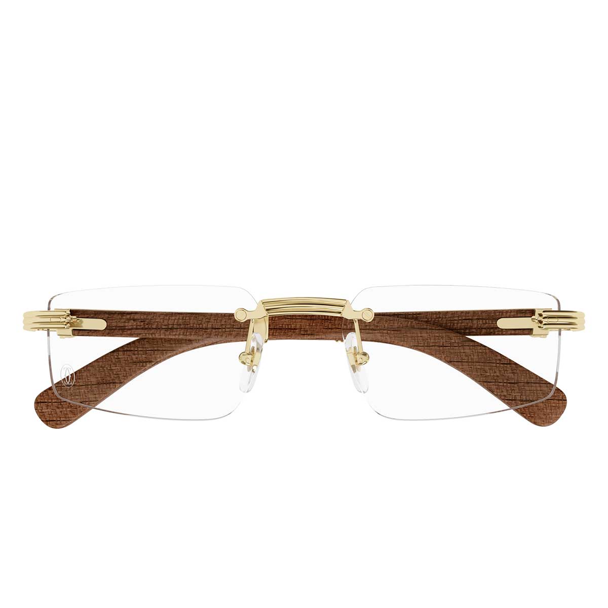 Cartier Occhiali da Vista CT0485O 002 OroMarrone/Trasparente Uomo