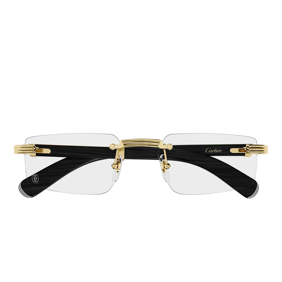 Cartier Occhiali da Vista CT0485O 007 OroNero/Trasparente Uomo