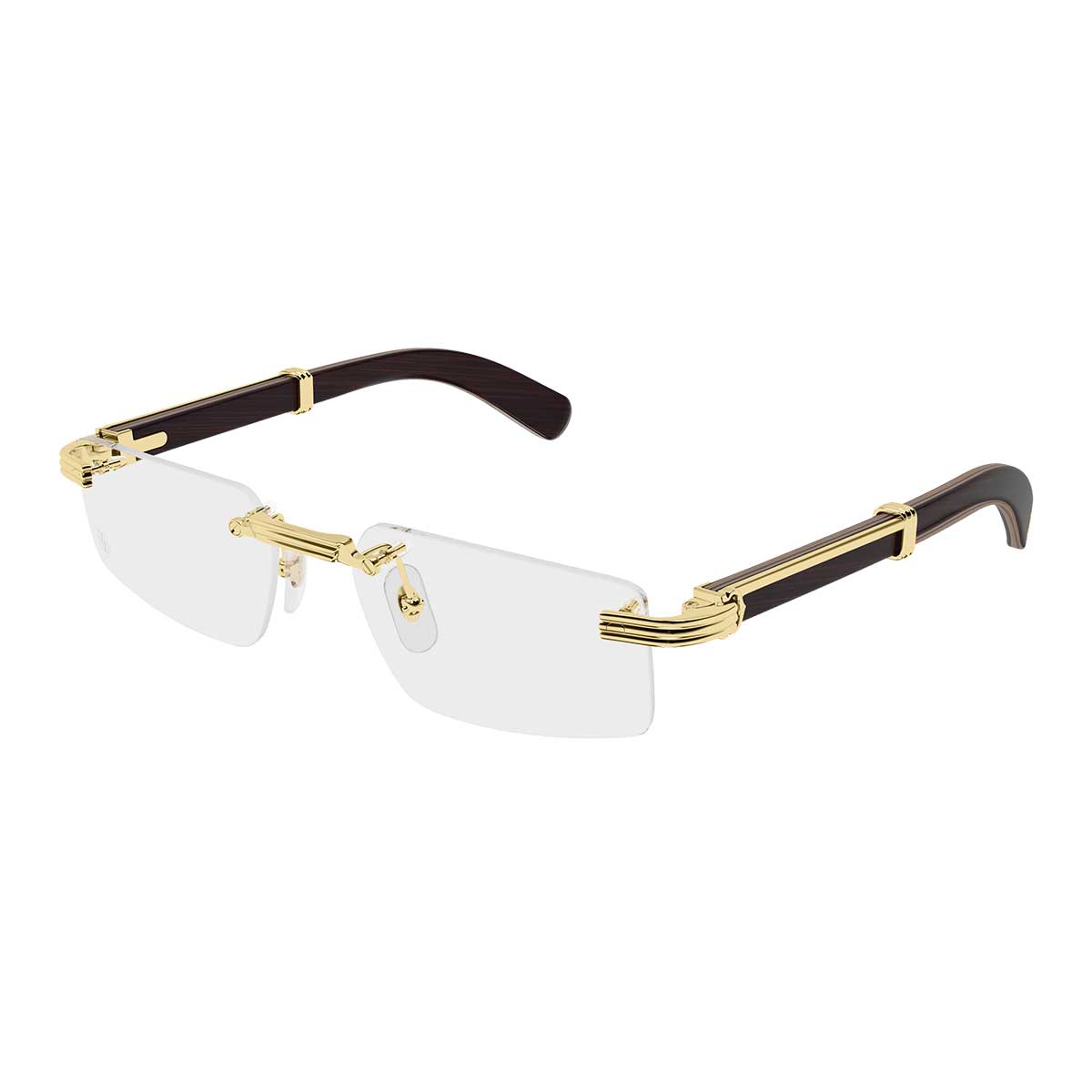 Cartier Occhiali da Vista CT0485O 008 OroBurgundy/Trasparente Uomo 2