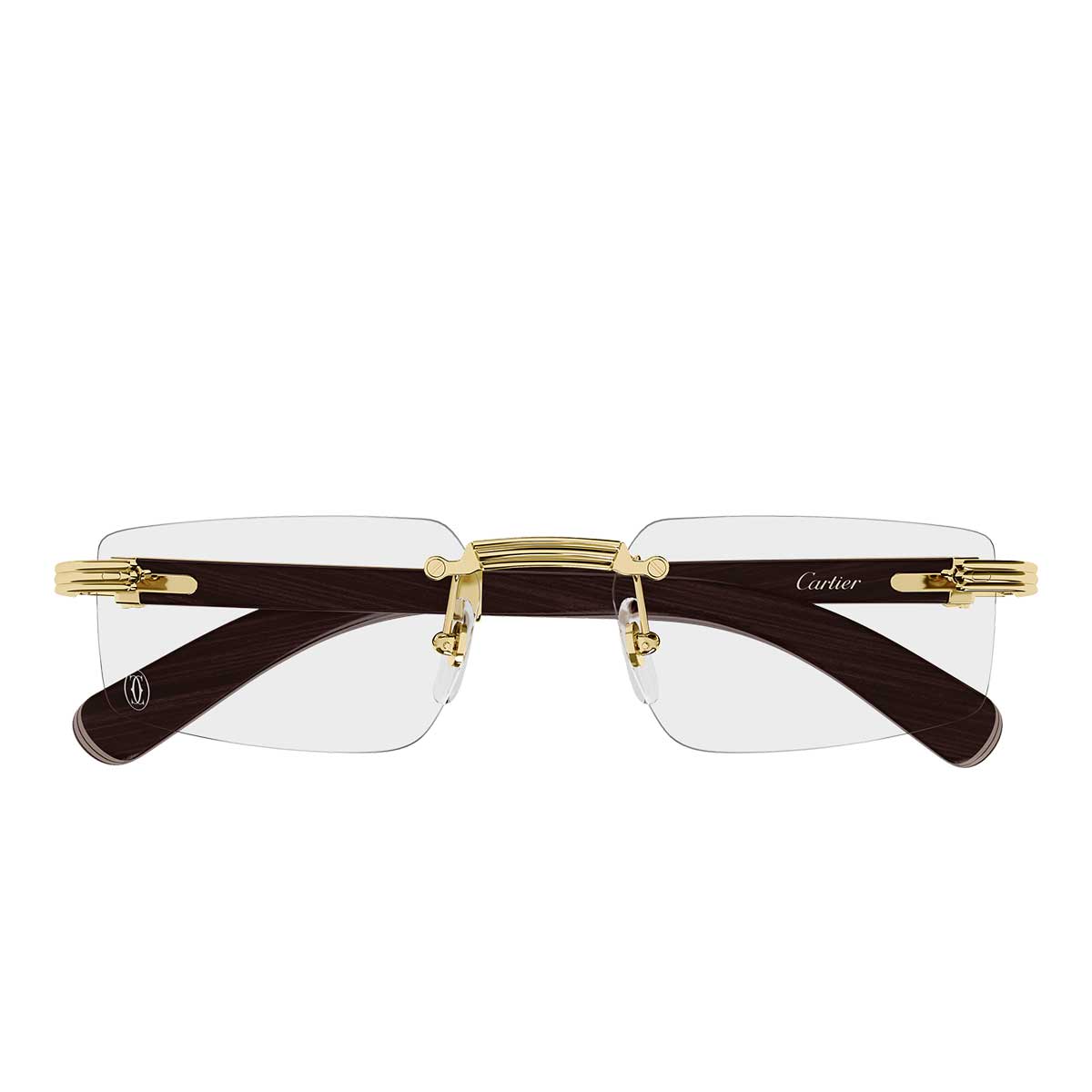 Cartier Occhiali da Vista CT0485O 008 OroBurgundy/Trasparente Uomo