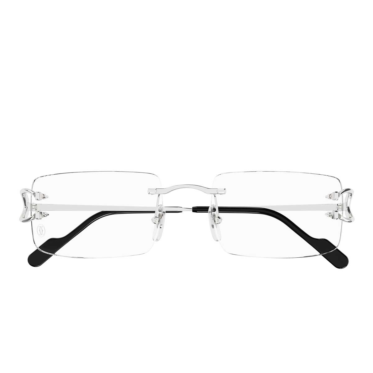 Cartier Occhiali da Vista CT0488O 002 Argento/Trasparente Uomo