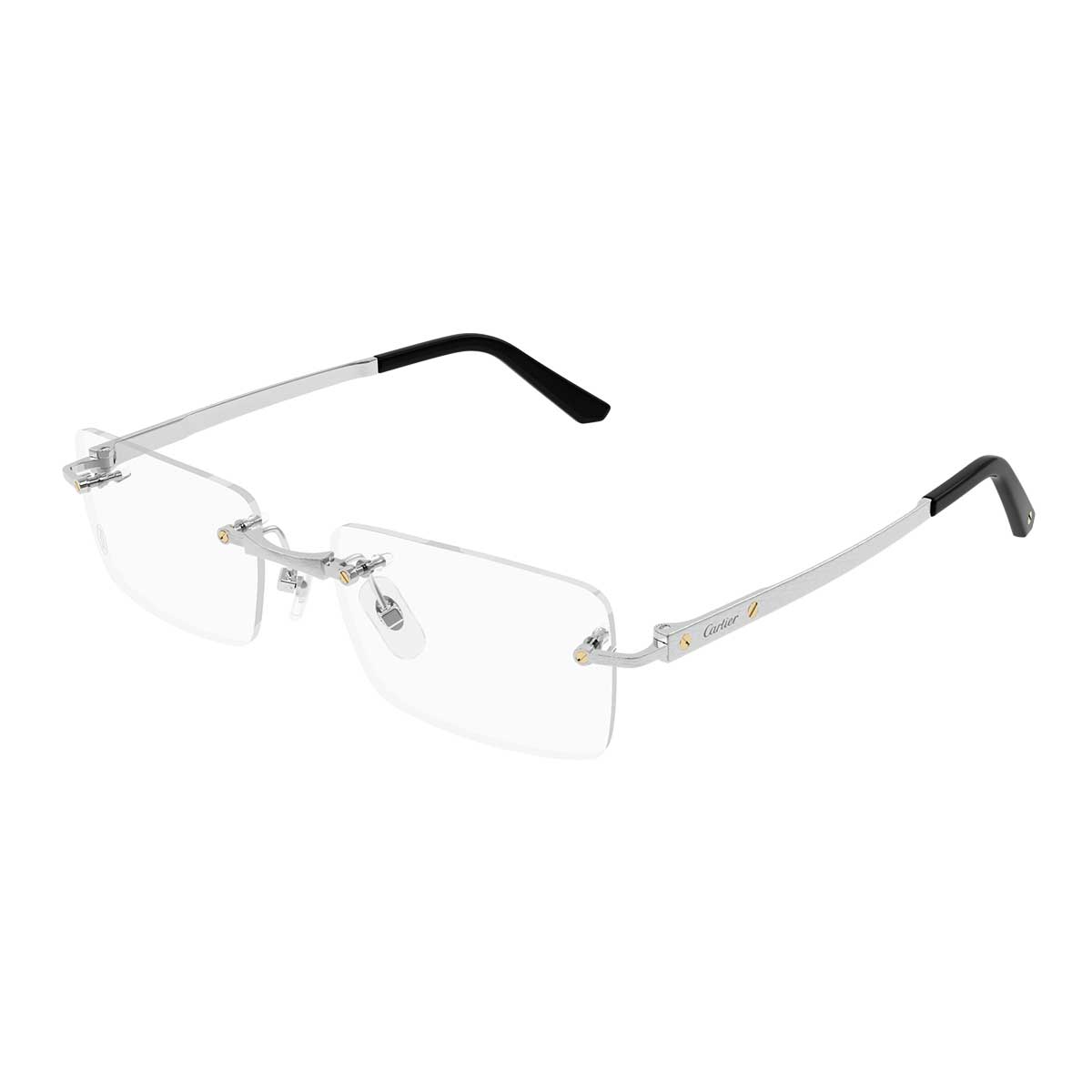 Cartier Occhiali da Vista CT0511O 002 Argento/Trasparente Uomo