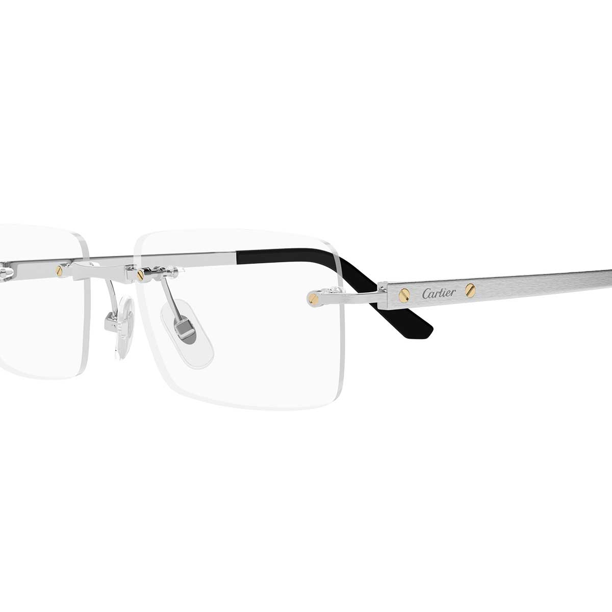 Cartier Occhiali da Vista CT0511O 002 Argento/Trasparente Uomo