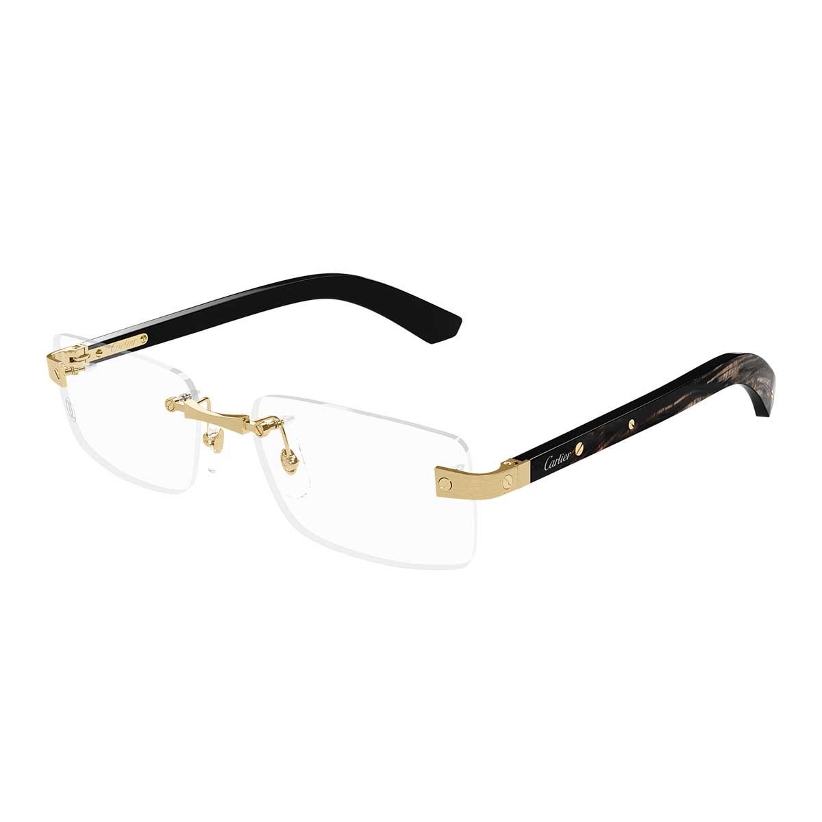 Cartier Occhiali da Vista CT0513O 001 OroNero/Trasparente Uomo