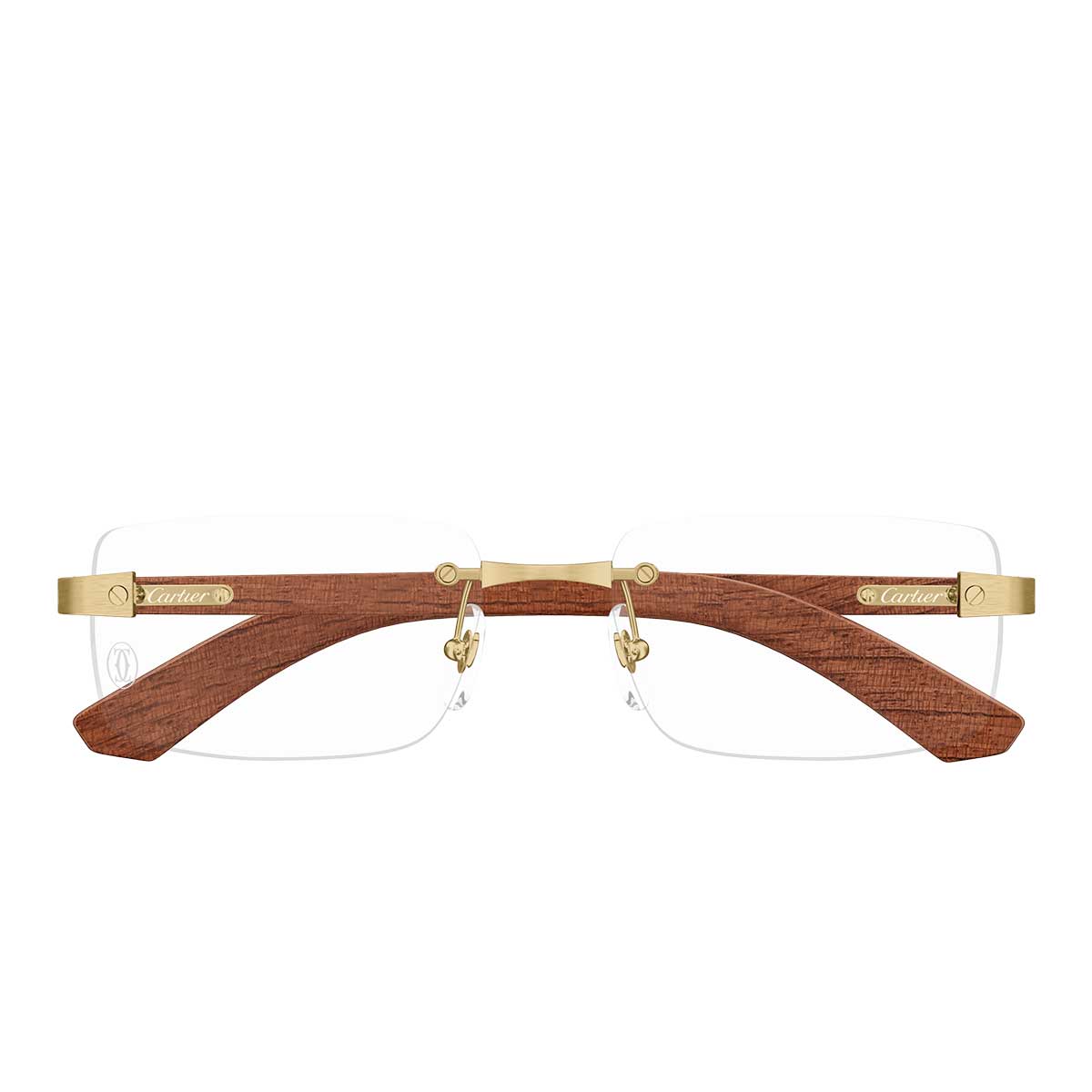 Cartier Occhiali da Vista CT0513O 002 OroMarrone/Trasparente Uomo