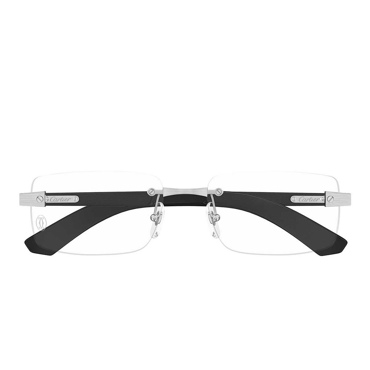 Cartier Occhiali da Vista CT0513O 003 ArgentoNero/Trasparente Uomo