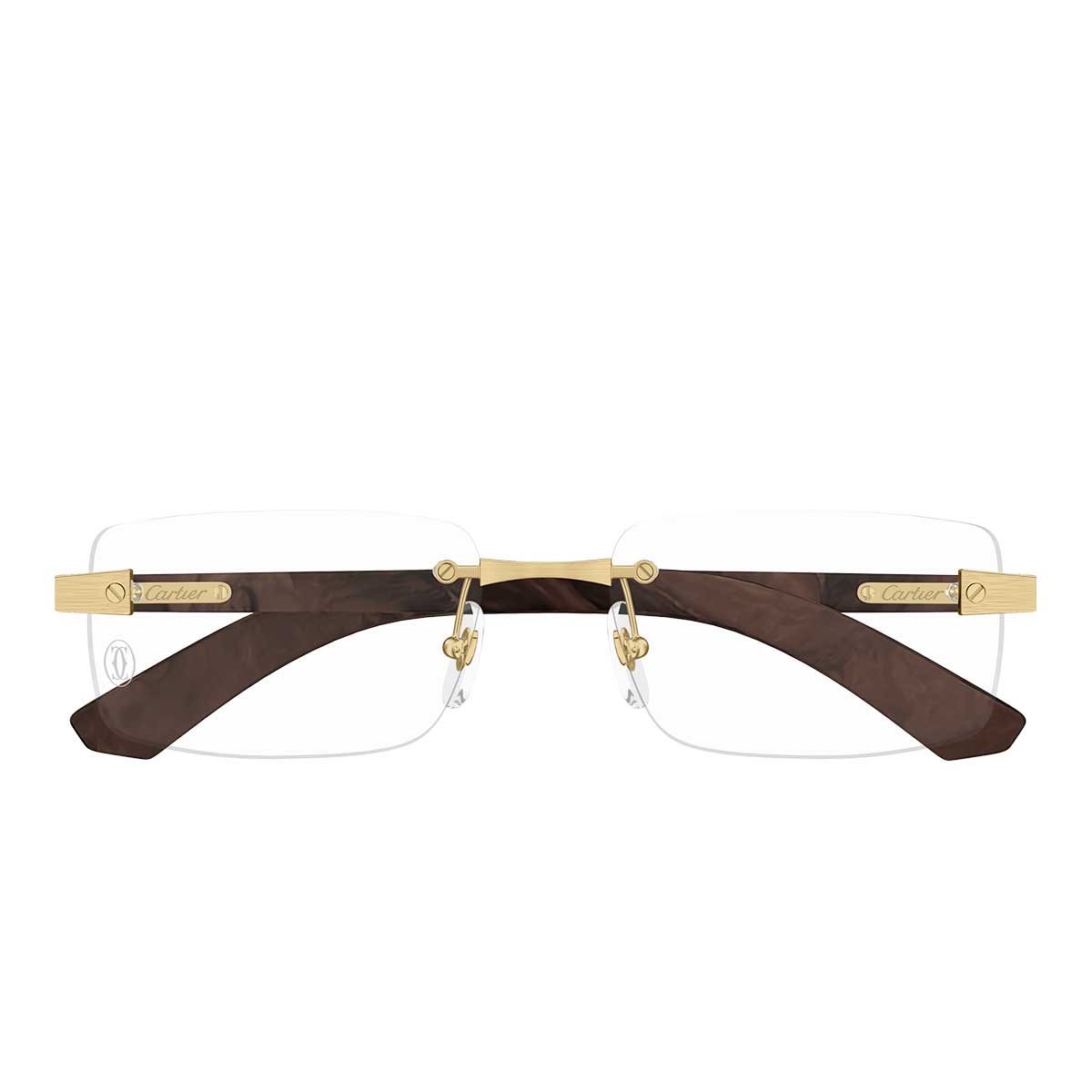 Cartier Occhiali da Vista CT0513O 004 OroMarrone/Trasparente Uomo