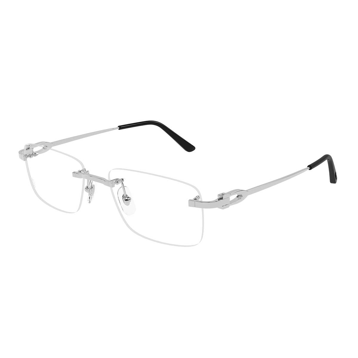 Cartier Occhiali da Vista CT0521O 002 Argento/Trasparente Uomo