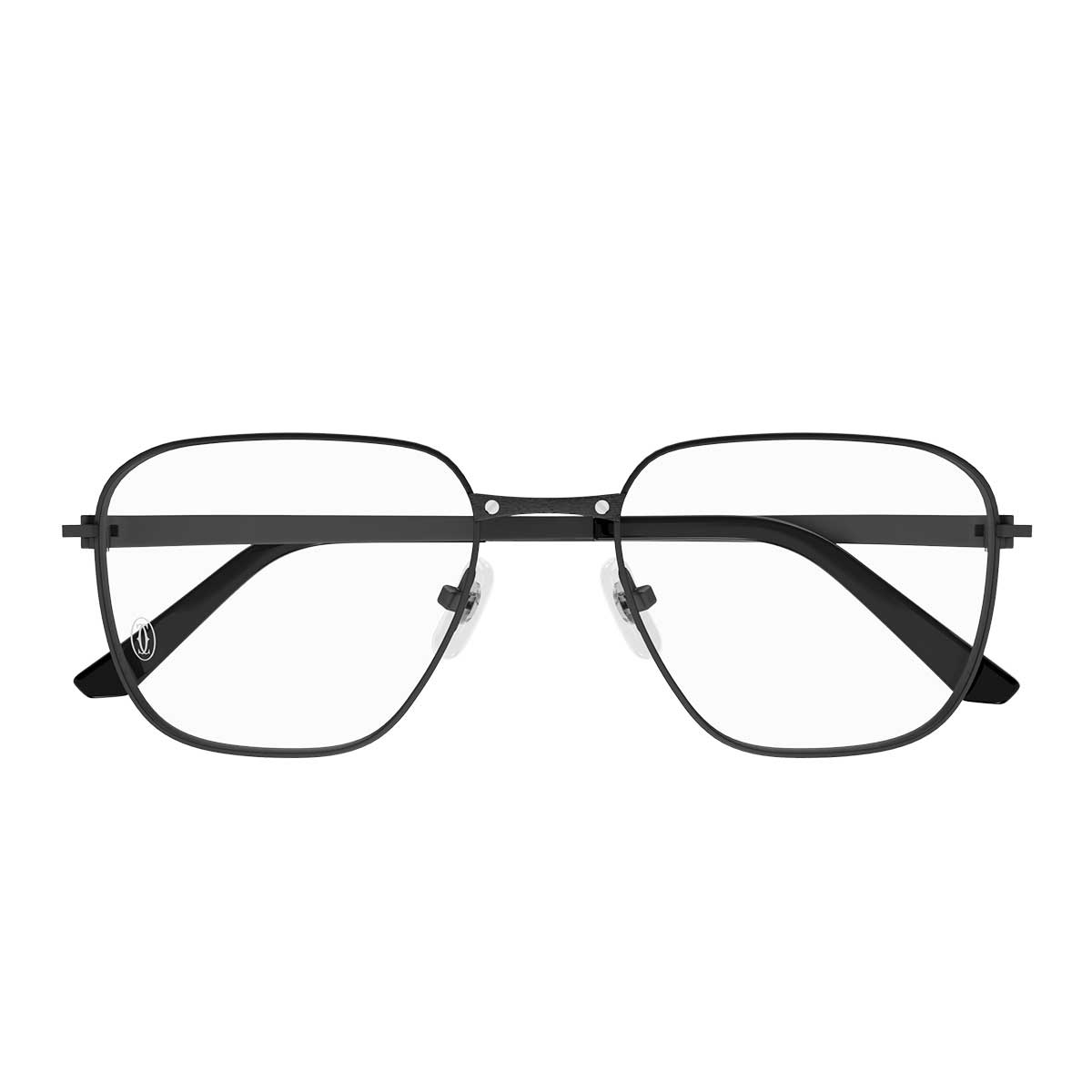 Cartier Occhiali da Vista CT0553O 008 Nero/Trasparente Uomo