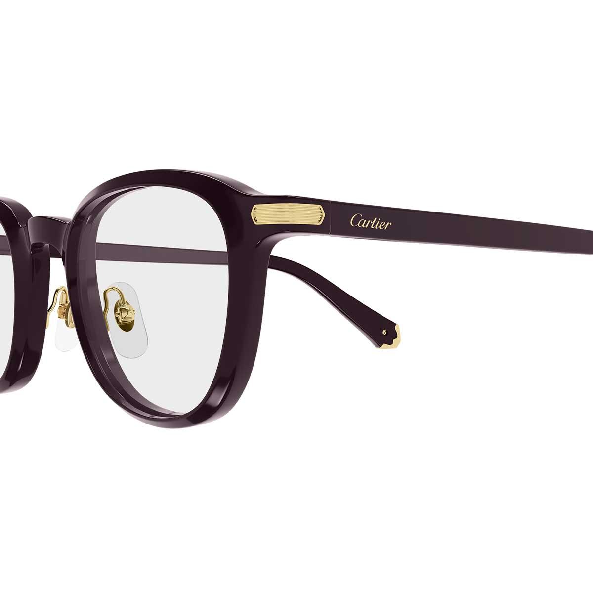 Cartier Occhiali da Vista CT0560O 005 Burgundy/Trasparente Uomo 3