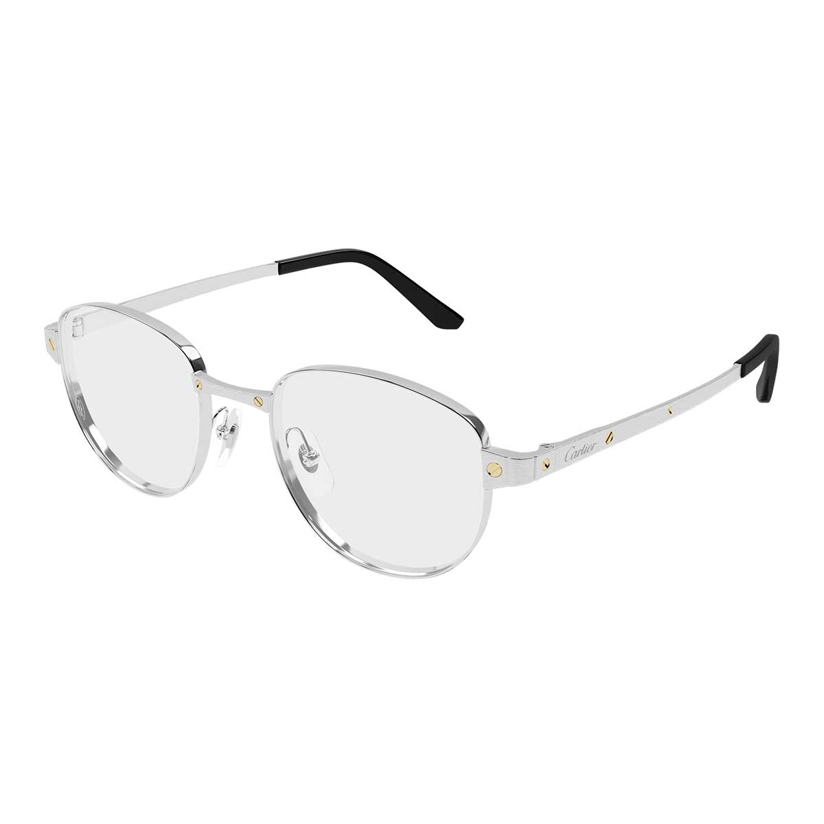 Cartier Occhiali da Vista CT0572O 002 Argento/Trasparente Uomo